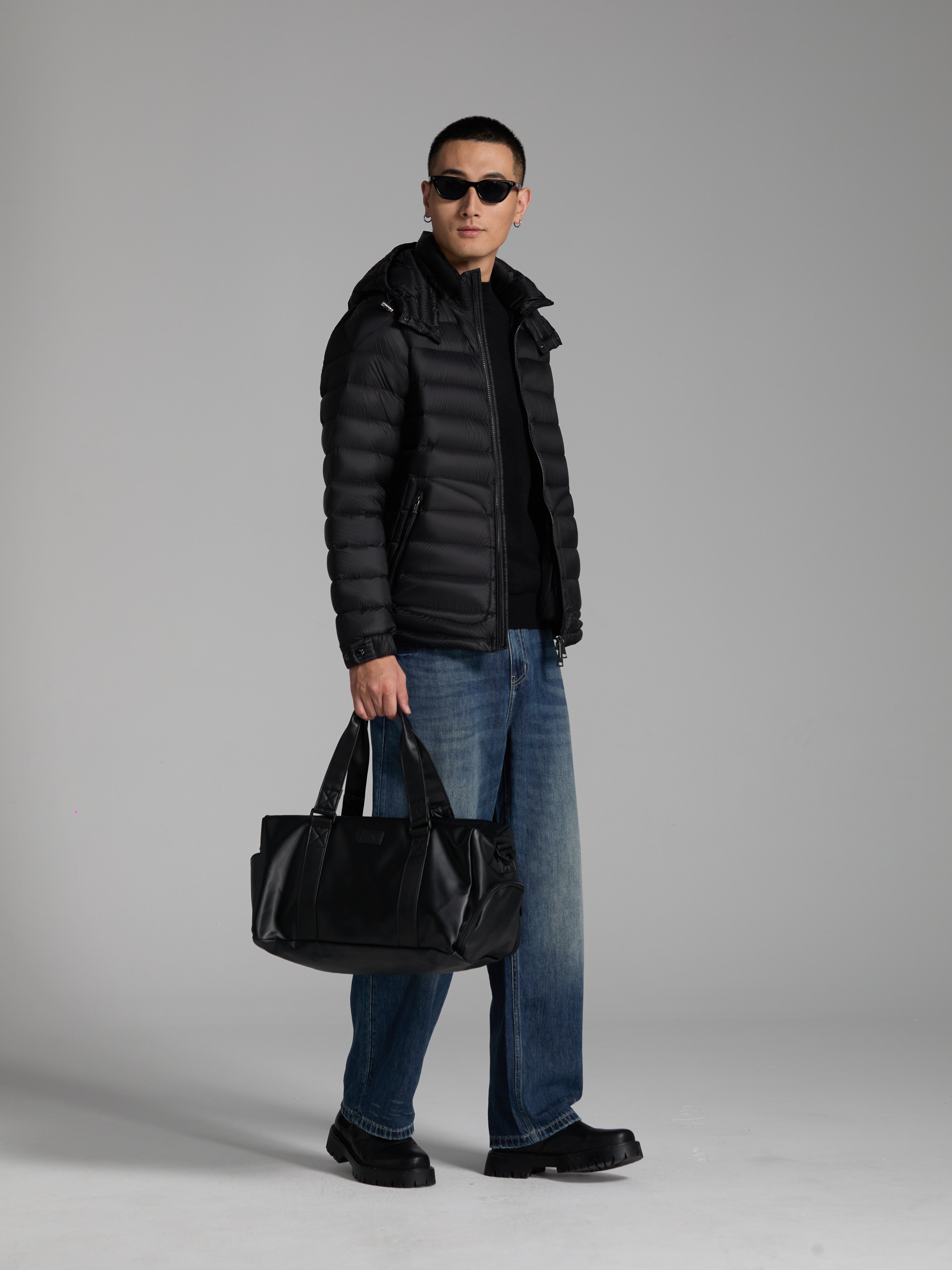 Goose Down hooded Jacket  puffy Unisex Man Woman FluffyLight Warm With Hood Pockets Easy Clean model 3014