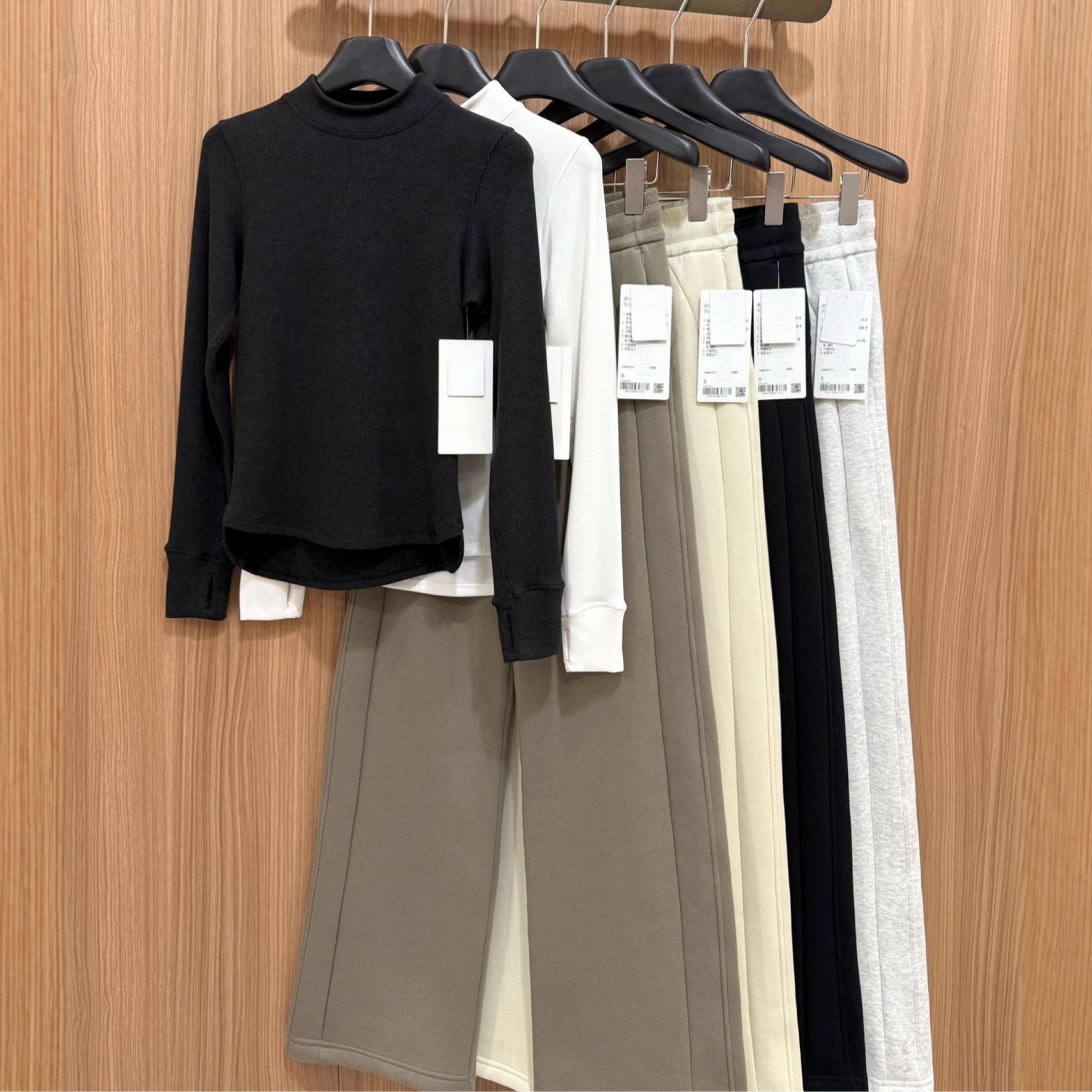 Scub Fleece-Lined High-Waisted Drawstring Wide-Leg Pants Warm Casual Versatile Slimming Autumn Winter Floor-Length Sweatpants 1266