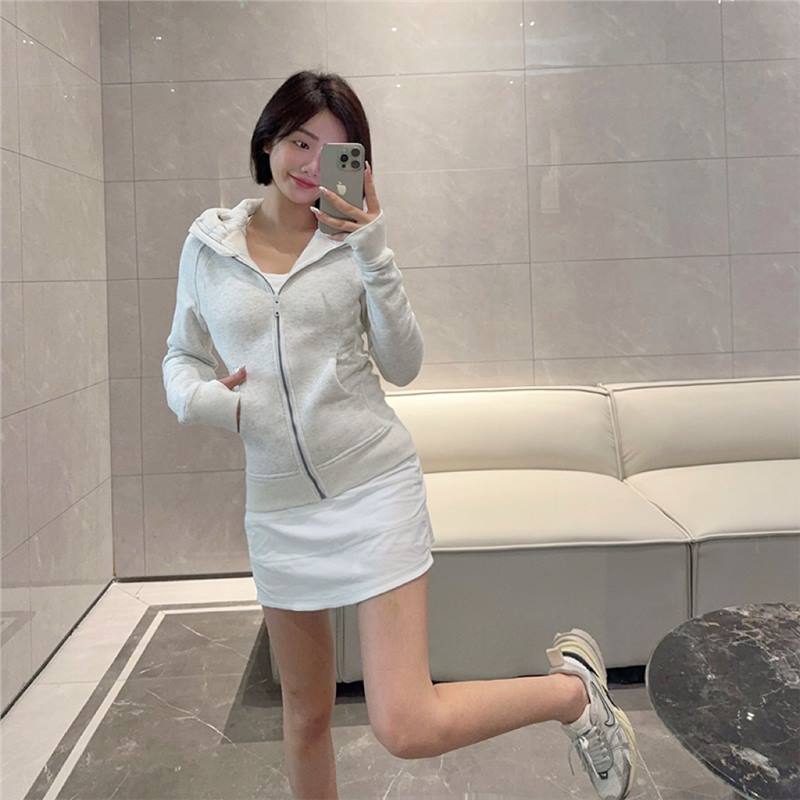 Women’s Slim Fit Thermal Fleece Hoodie 3D Ergonomic Jacket with Side Ribbed Panels Snatched Waist Workout Top for Gym, Yoga & Commute