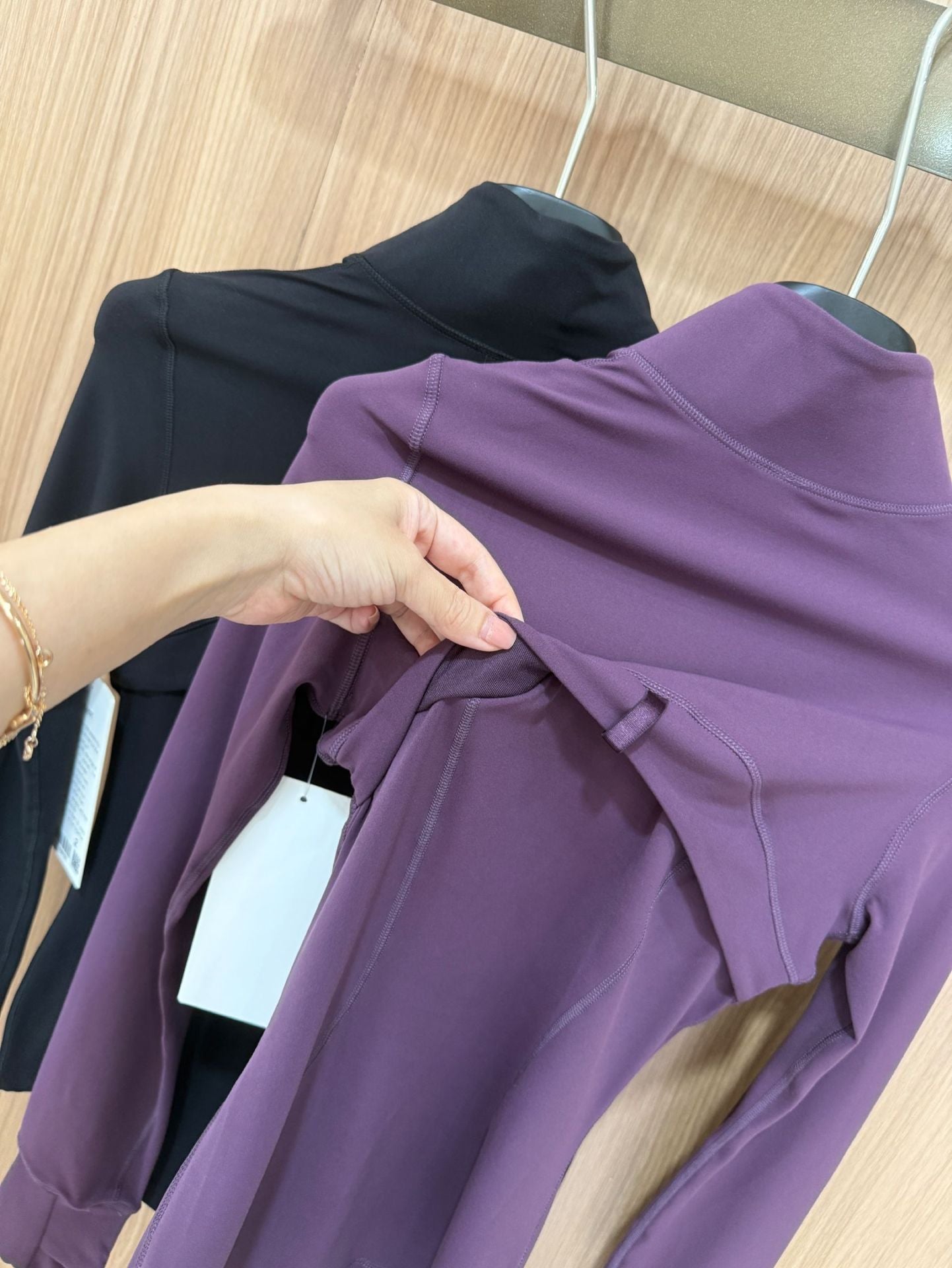 *define Gold Zipper Stand Collar Yoga Shirt lulu The same style slim-fit slimming sports fitness running jacket coat