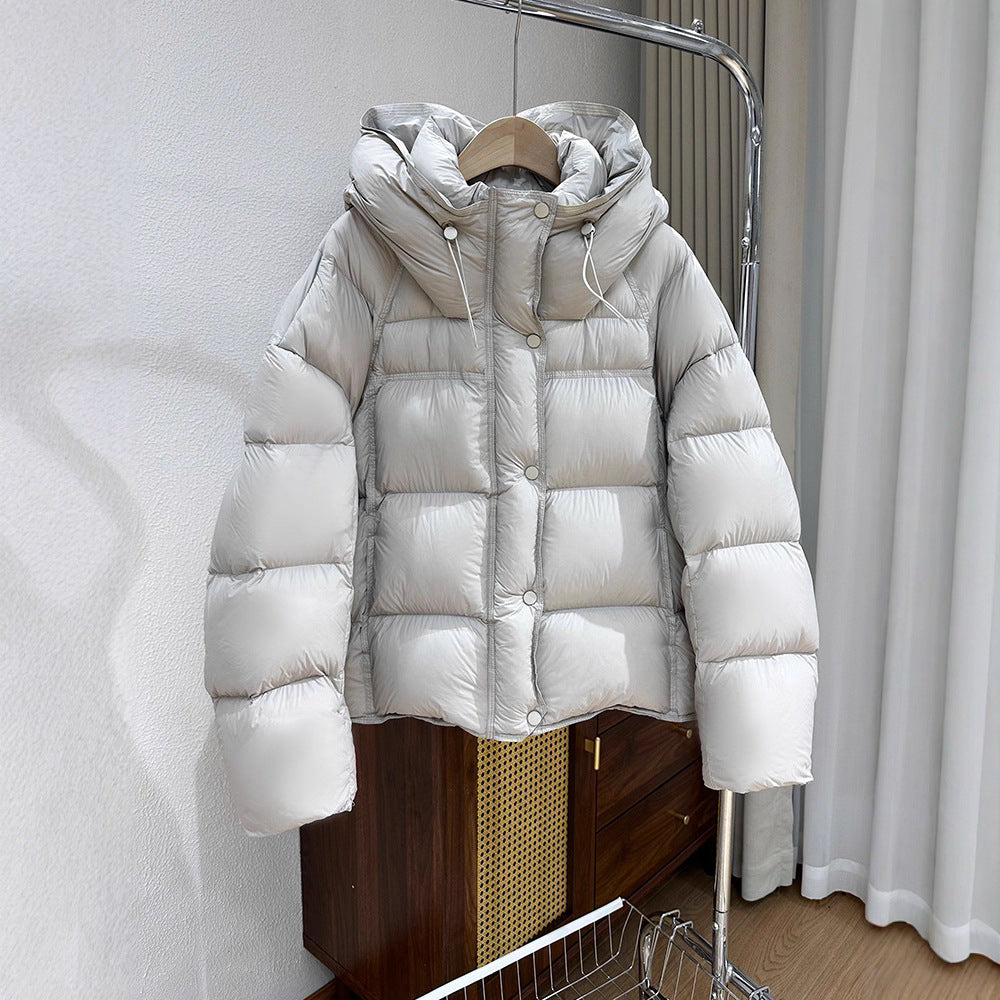 Ultra-Light High Fill Power White Goose Down Jacket Anti-Leakage Tech & Breathable Nylon Shell 90% Northern White Goose Down Parka - 800FP Fluffy Warmth with Innovative Anti-Down Stitching