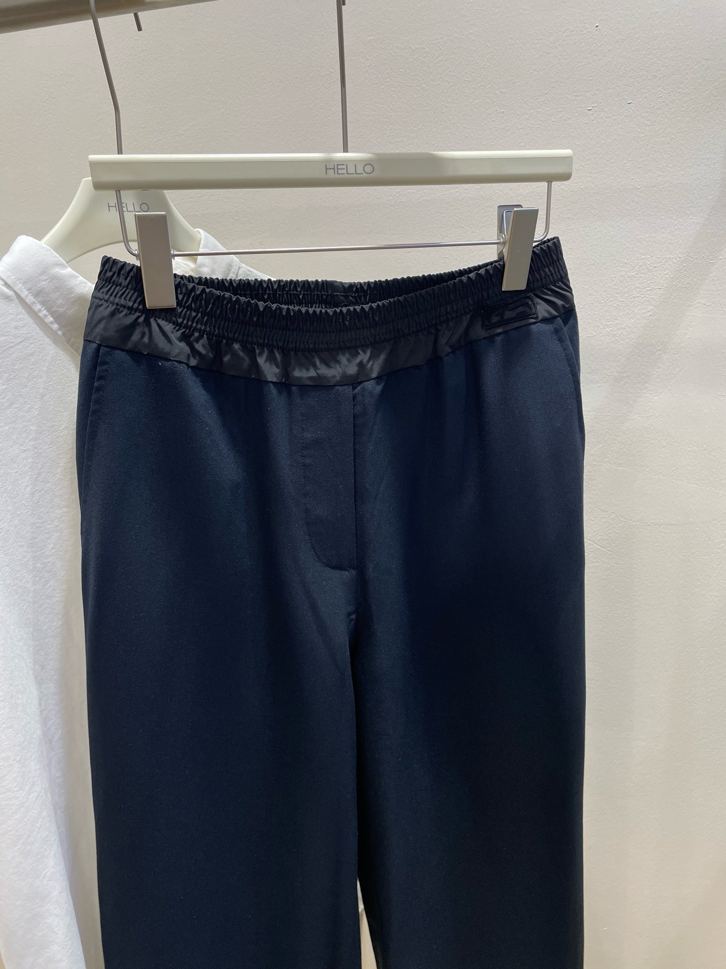 Women's High-Waist Stretchy Wide-Leg Pants Dark Blue Dark Grey S M L