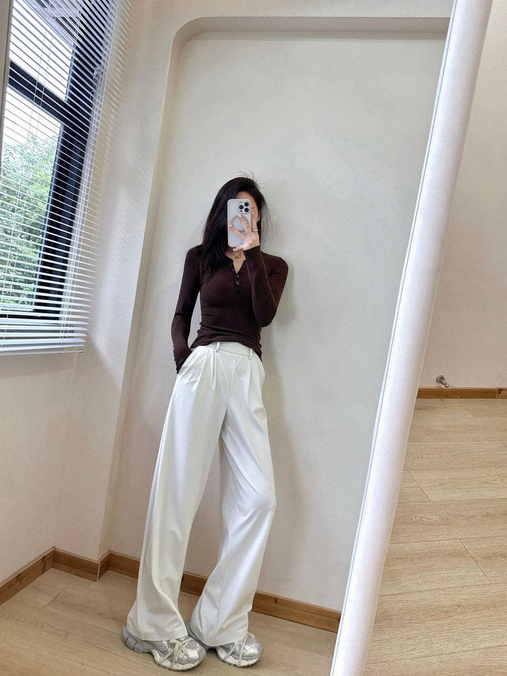 Daydrift Stretch Casual Trousers Draped Four-Way Stretch Elastic High Waist Lazy Loose Wide-Leg Pants for Women