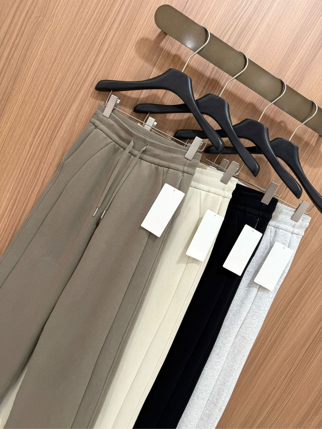 Scub Fleece-Lined High-Waisted Drawstring Wide-Leg Pants Warm Casual Versatile Slimming Autumn Winter Floor-Length Sweatpants 1266