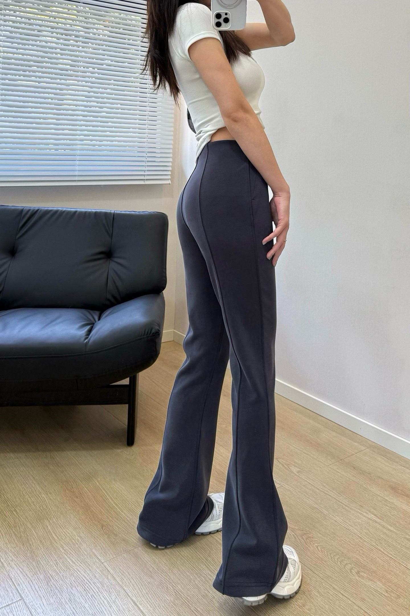 Women's Air Layer Modal Micro Flare Pants Soft Slim Fit Casual Trousers