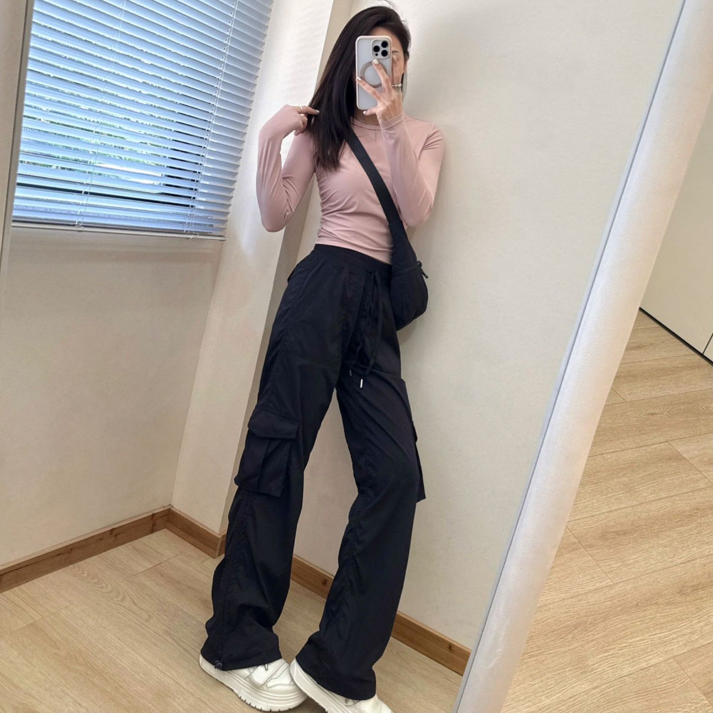 Dance Studio Workwear Loose Pants Lightweight Outdoor Quick-Dry Casual Sports High-Waist Drawstring Straight-Leg Pants for Women