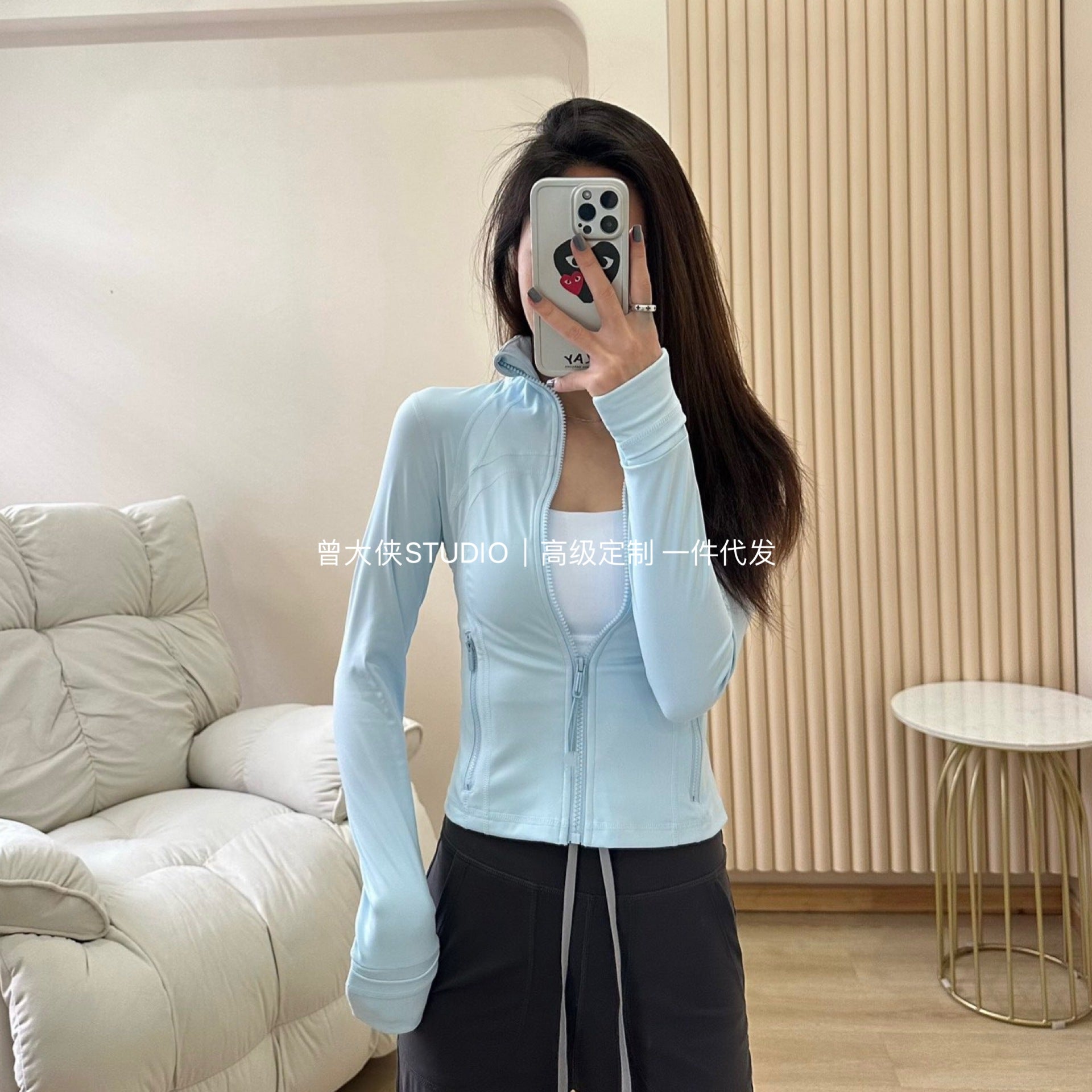 *Define Canada Short Style Cropped Yoga Sports Jacket Women's Slim Stand Collar Fitness Jacket Spring Women