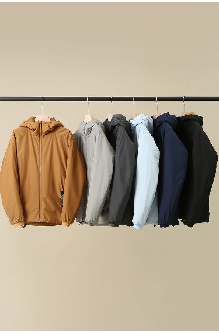 Winter Men's Lightweight Cotton Jacket Water-Resistant Hooded Design Windproof Warm Cotton Coat Fashion Trendy Men's Outerwear Lightweight Thermal  Cotton-Padded