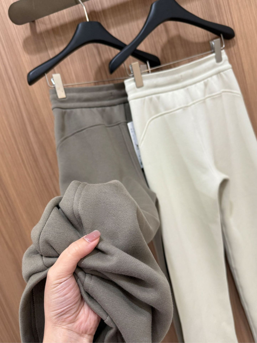 Scub Fleece-Lined High-Waisted Drawstring Wide-Leg Pants Warm Casual Versatile Slimming Autumn Winter Floor-Length Sweatpants 1266