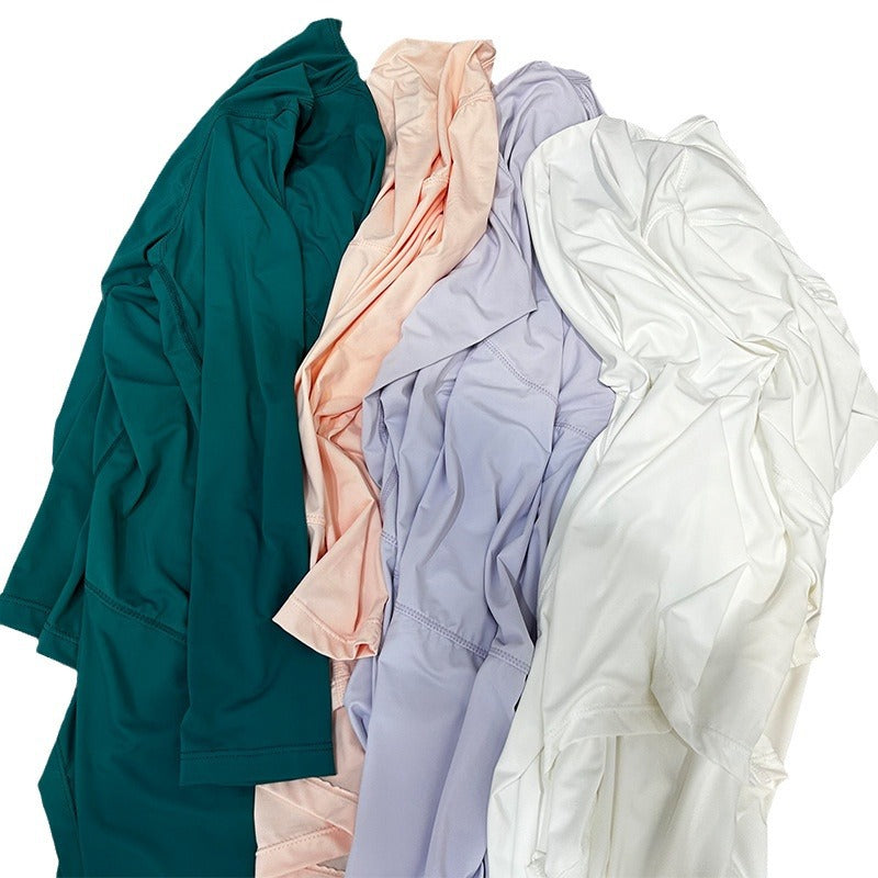 Action Yoga Wear Sun Protection Cool Sports Top Long Sleeve Versatile Base Layer Casual active wear woman