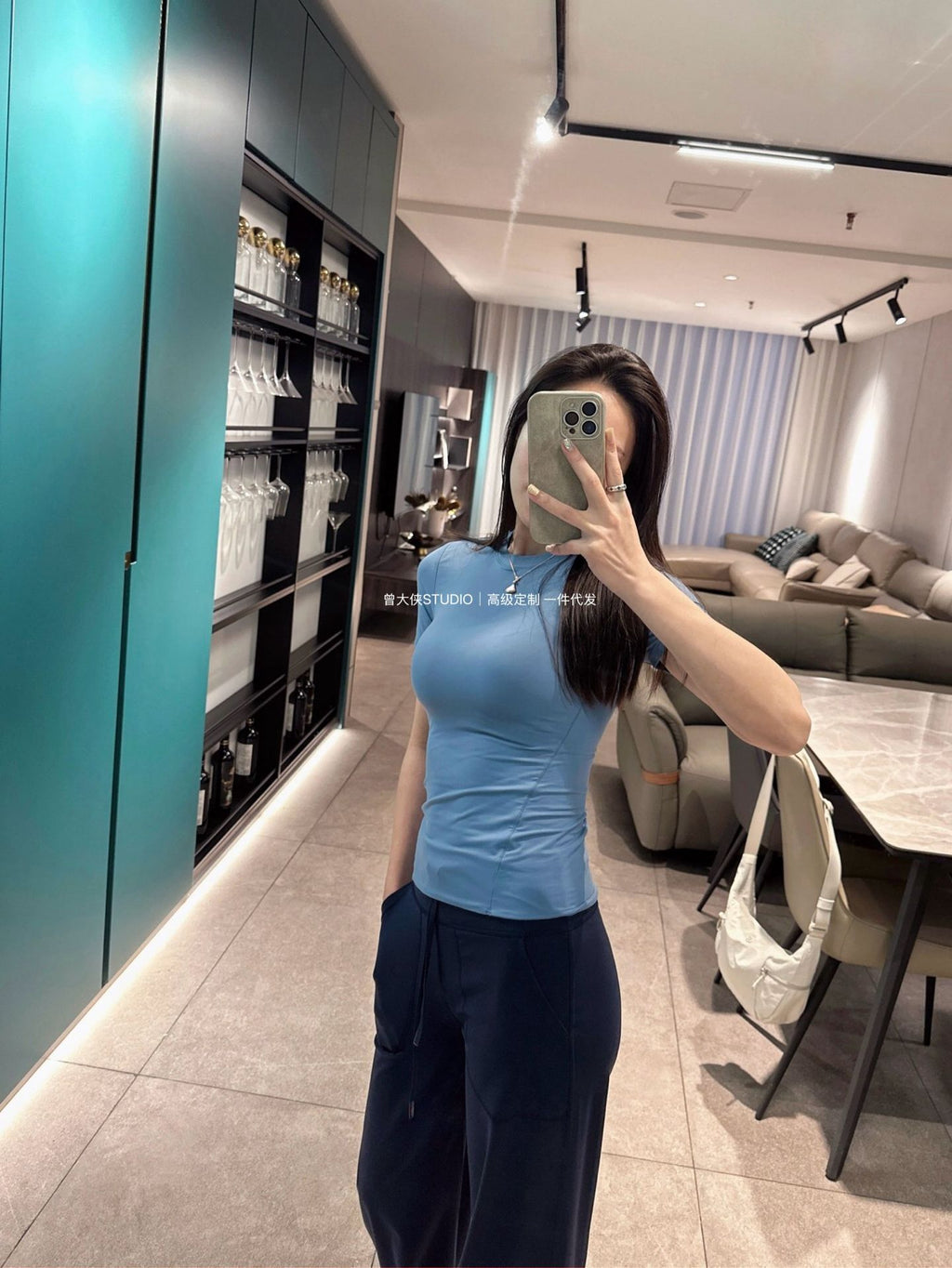 *Lulu Same Style Nulu Double Layer Slim Waist Bare Feel Short Sleeve Casual Sports Ultra Soft Slim Fit Versatile Slimming T Women's T-shirt