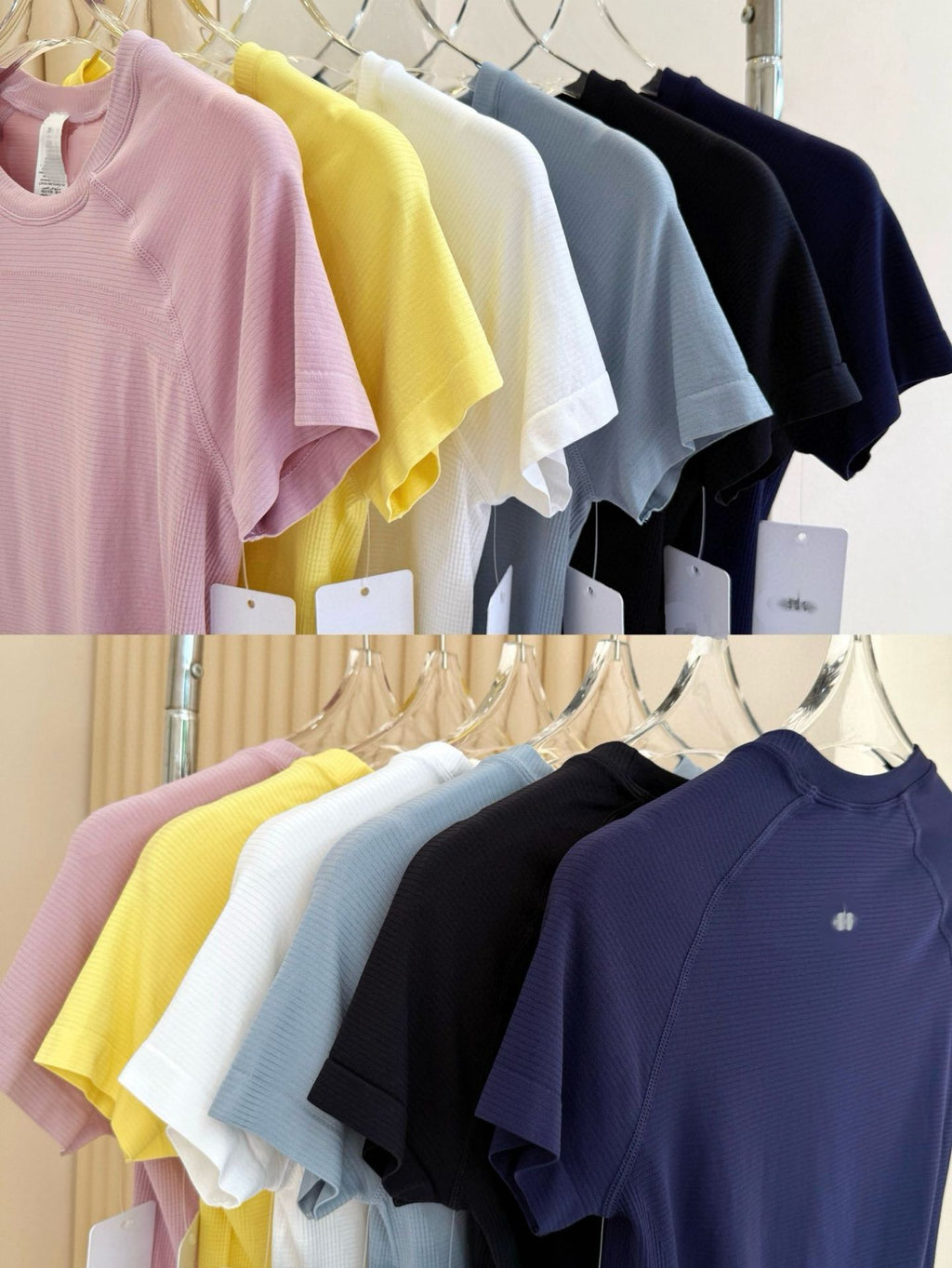 *ALO Nude Seamless Running Short Sleeve Summer Quick-Dry Sports Fitness Running Training Breathable Yoga One-Piece Fabric T