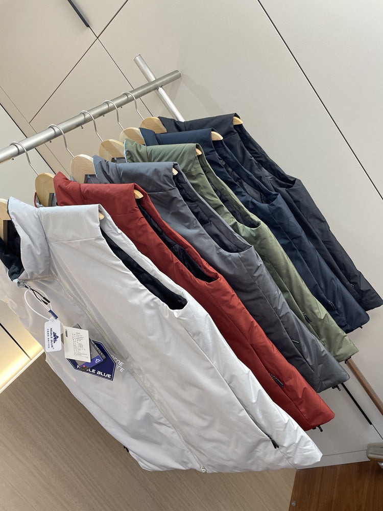 "Bird"AT0M Series！Warmer than down P Cotton！Autumn and Winter Men's Export Stand Collar Vest