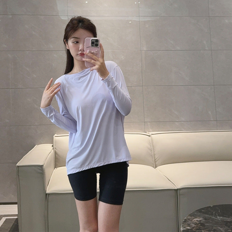 Action Yoga Wear Sun Protection Cool Sports Top Long Sleeve Versatile Base Layer Casual active wear woman