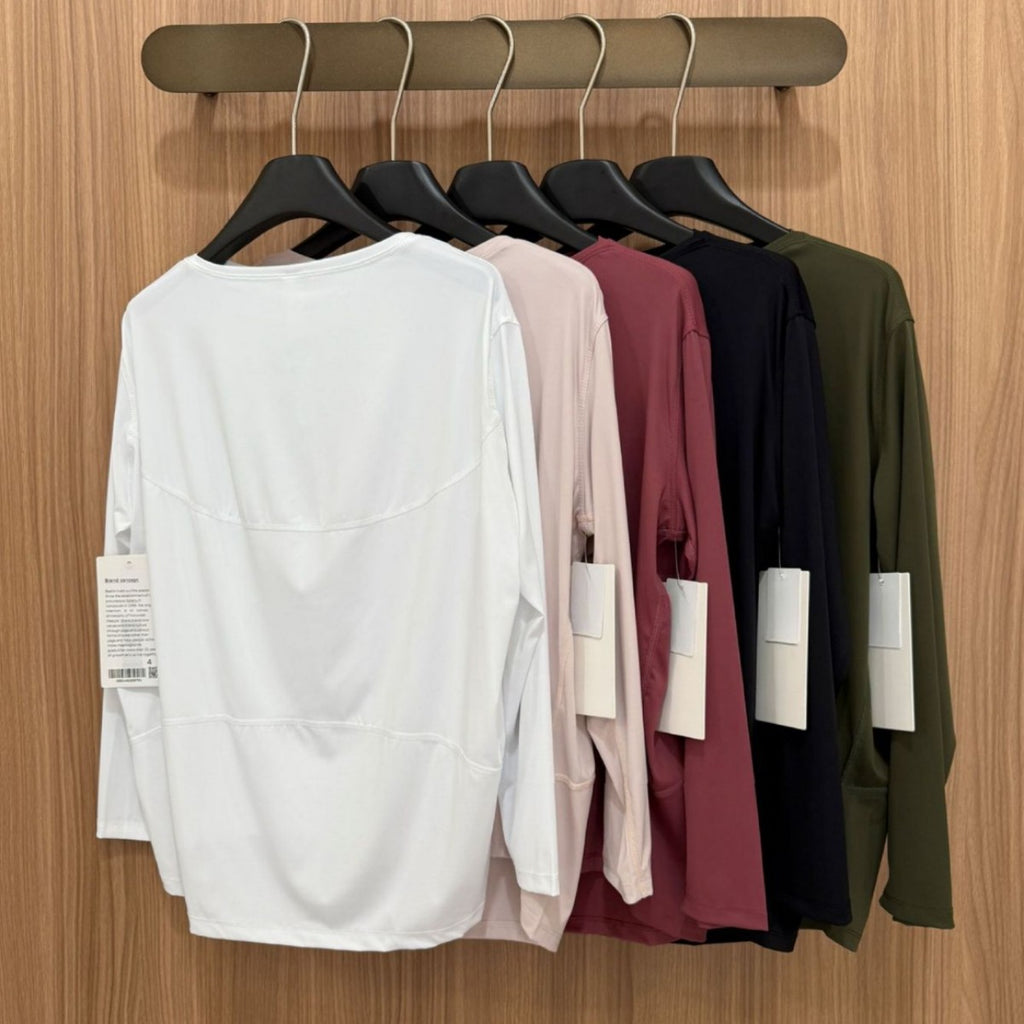 *lulu Same Style Action Loose Sun Protection Long Sleeve Women's Turtle Neck Sports Running Fitness Quick-Dry Breathable T Shirt