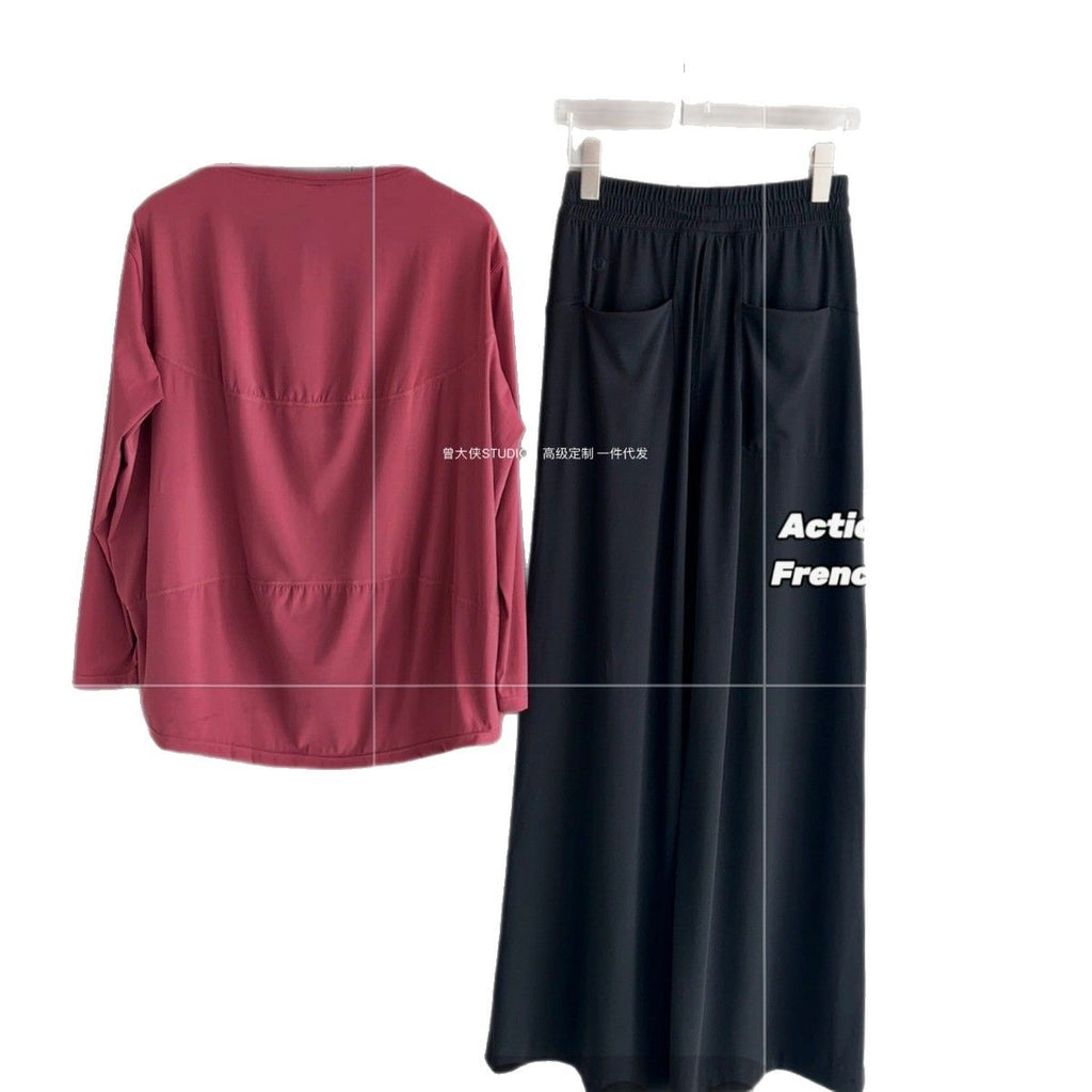 *lulu Same Style Action Loose Sun Protection Long Sleeve Women's Turtle Neck Sports Running Fitness Quick-Dry Breathable T Shirt