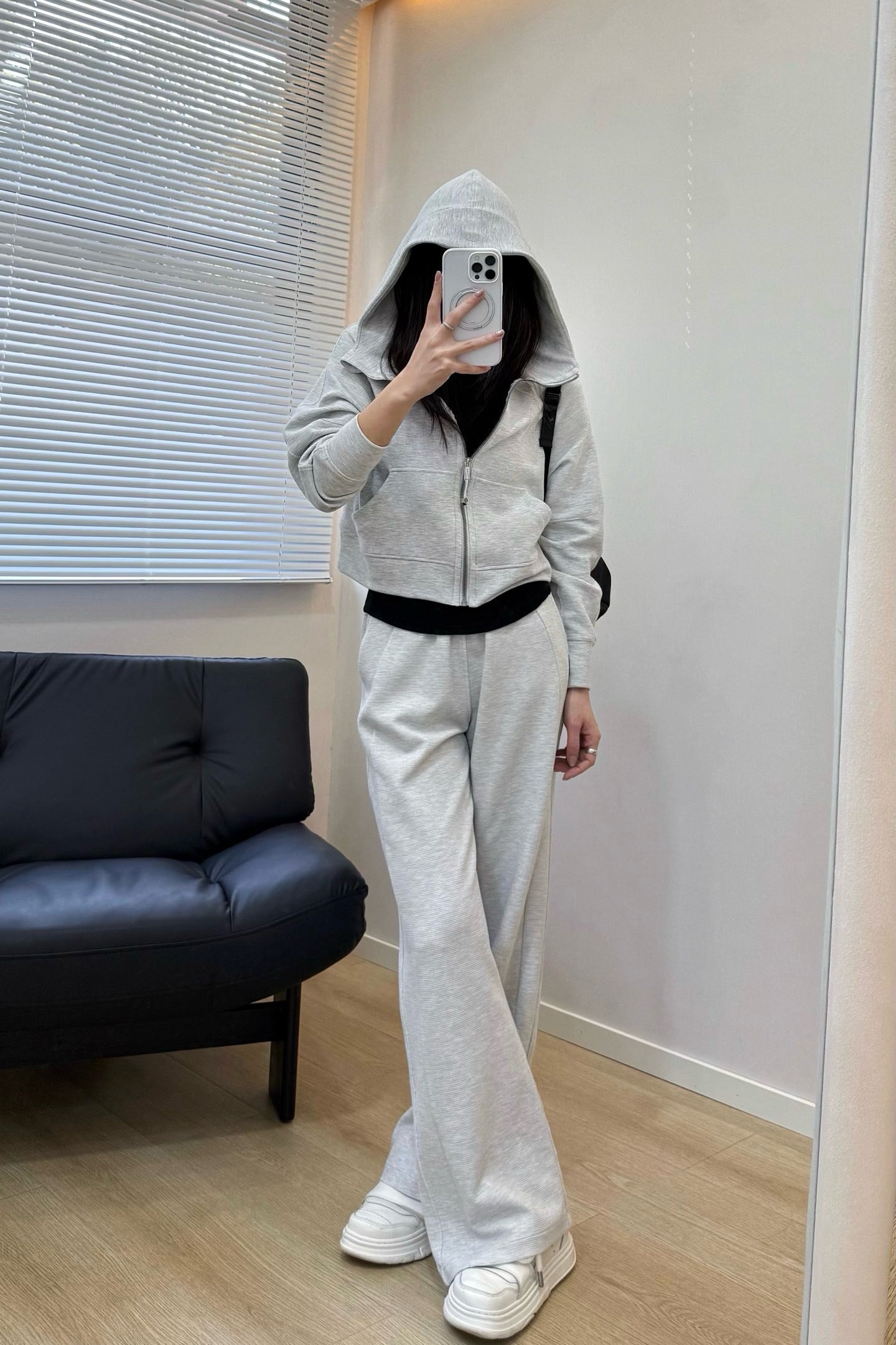 Women's Scu Waffle Texture Activewear Hoodie Pants Set Durable Casual All Seasons Athletic Breathable