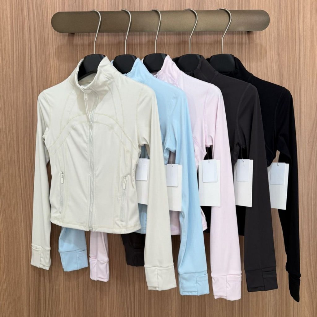 *Define Canada Short Style Cropped Yoga Sports Jacket Women's Slim Stand Collar Fitness Jacket Spring Women