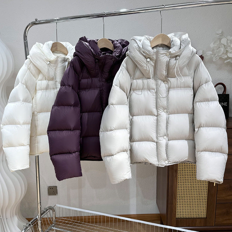 Ultra-Light High Fill Power White Goose Down Jacket Anti-Leakage Tech & Breathable Nylon Shell 90% Northern White Goose Down Parka - 800FP Fluffy Warmth with Innovative Anti-Down Stitching