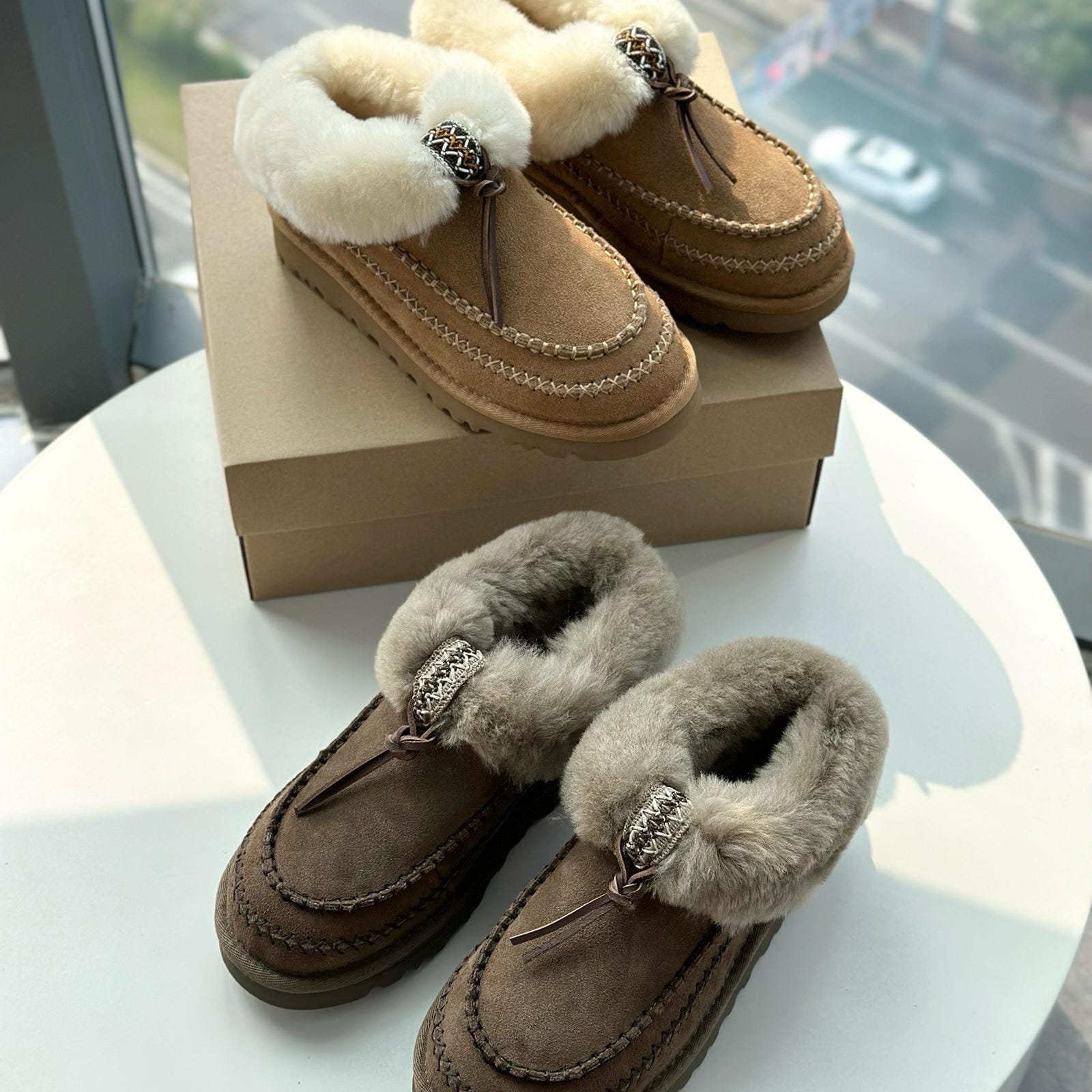 Water-Resistant Suede Platform Snow Boots Cozy Sheepskin Lined Winter Ankle Boot Thick Sole Winter Boots