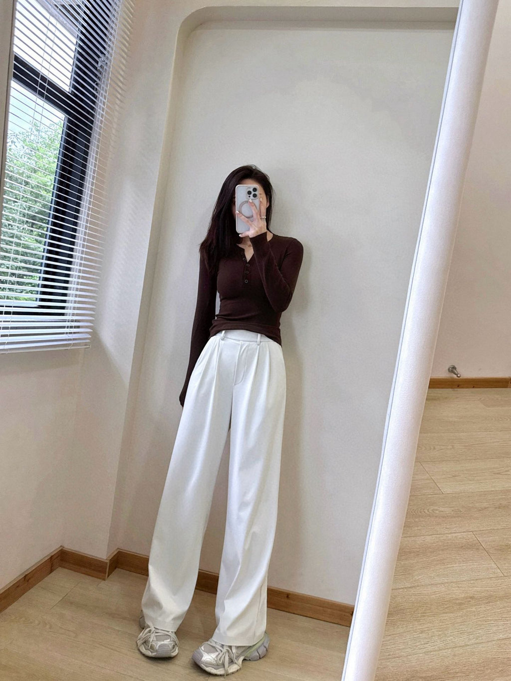 Daydrift Stretch Casual Trousers Draped Four-Way Stretch Elastic High Waist Lazy Loose Wide-Leg Pants for Women