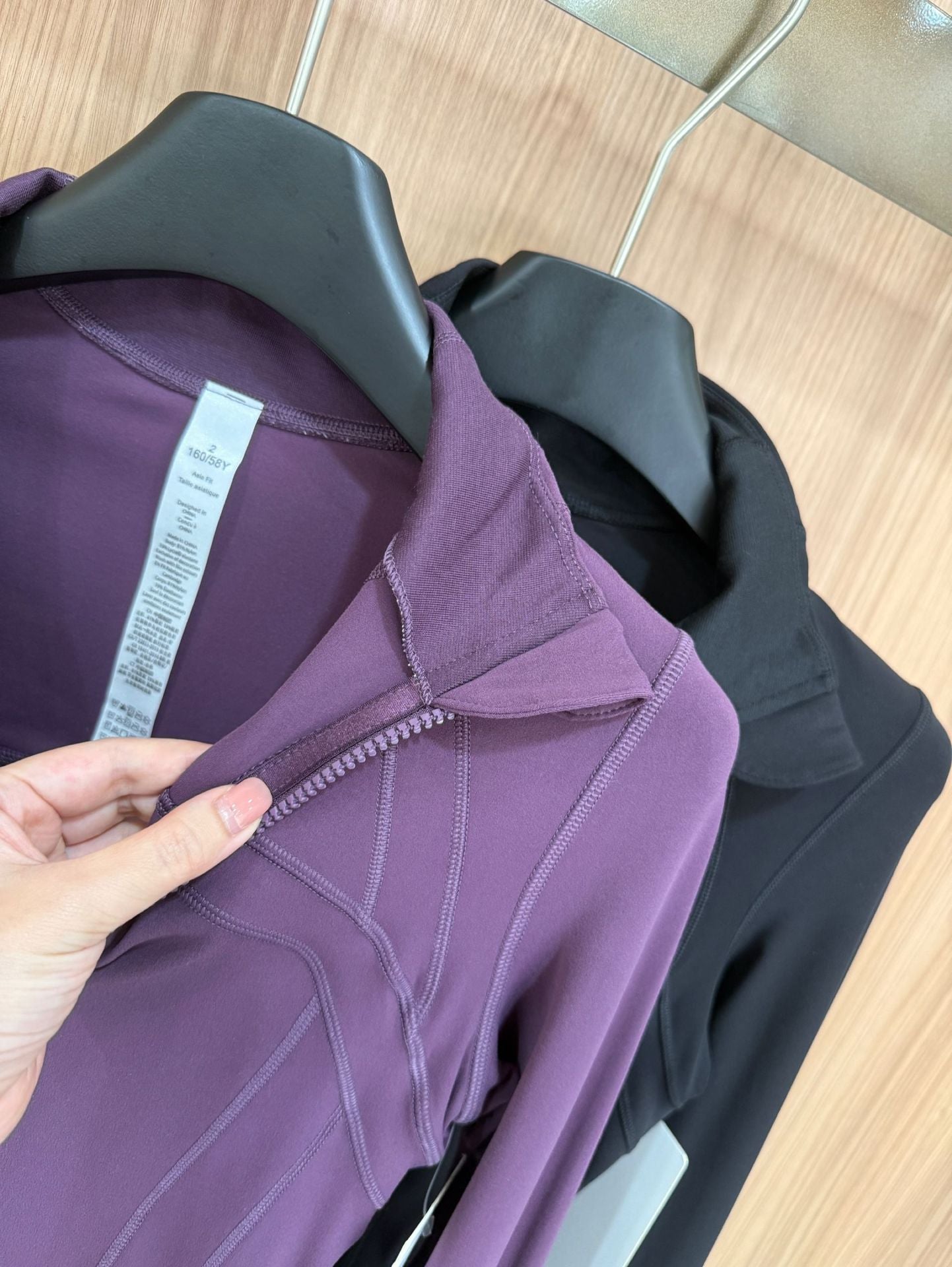 *define Gold Zipper Stand Collar Yoga Shirt lulu The same style slim-fit slimming sports fitness running jacket coat