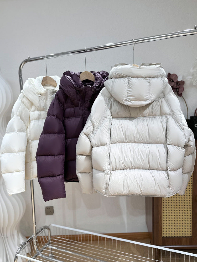 Ultra-Light High Fill Power White Goose Down Jacket Anti-Leakage Tech & Breathable Nylon Shell 90% Northern White Goose Down Parka - 800FP Fluffy Warmth with Innovative Anti-Down Stitching