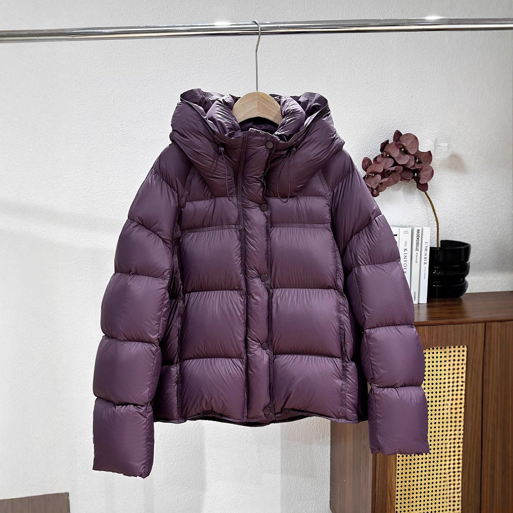 Ultra-Light High Fill Power White Goose Down Jacket Anti-Leakage Tech & Breathable Nylon Shell 90% Northern White Goose Down Parka - 800FP Fluffy Warmth with Innovative Anti-Down Stitching