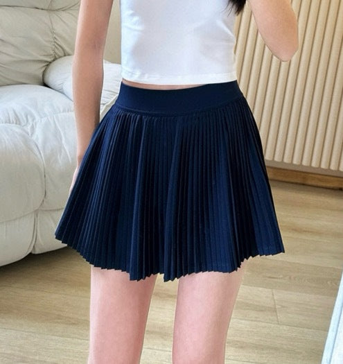 Practical Anti-slip Tennins Pleated Skirt Women Slimming Running Inner Lining Anti-Exposure Breathable Sports Yoga Fitness Pants Pleated Skirt activewear