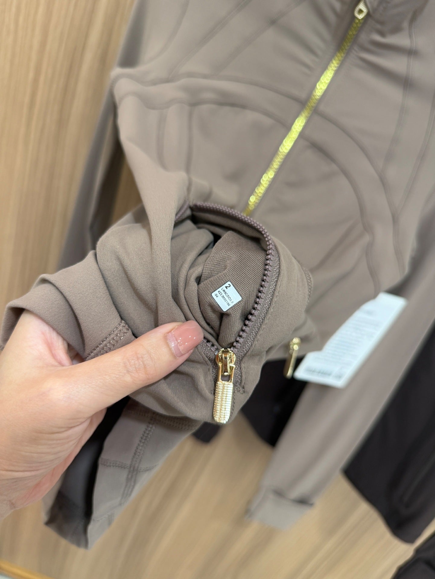 *define Gold Zipper Stand Collar Yoga Shirt lulu The same style slim-fit slimming sports fitness running jacket coat