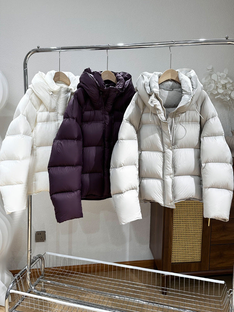 Ultra-Light High Fill Power White Goose Down Jacket Anti-Leakage Tech & Breathable Nylon Shell 90% Northern White Goose Down Parka - 800FP Fluffy Warmth with Innovative Anti-Down Stitching