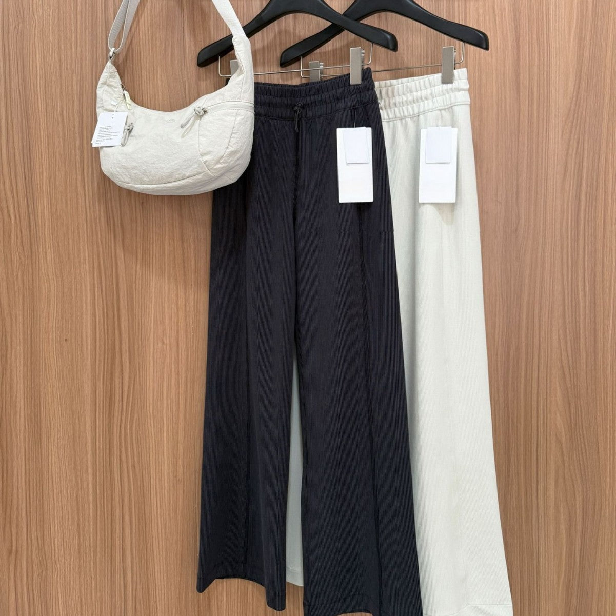 *LULU Same Style Softstreme Threaded High-Waisted Draped Casual Yoga Straight Narrow Wide-Leg Pants for Women