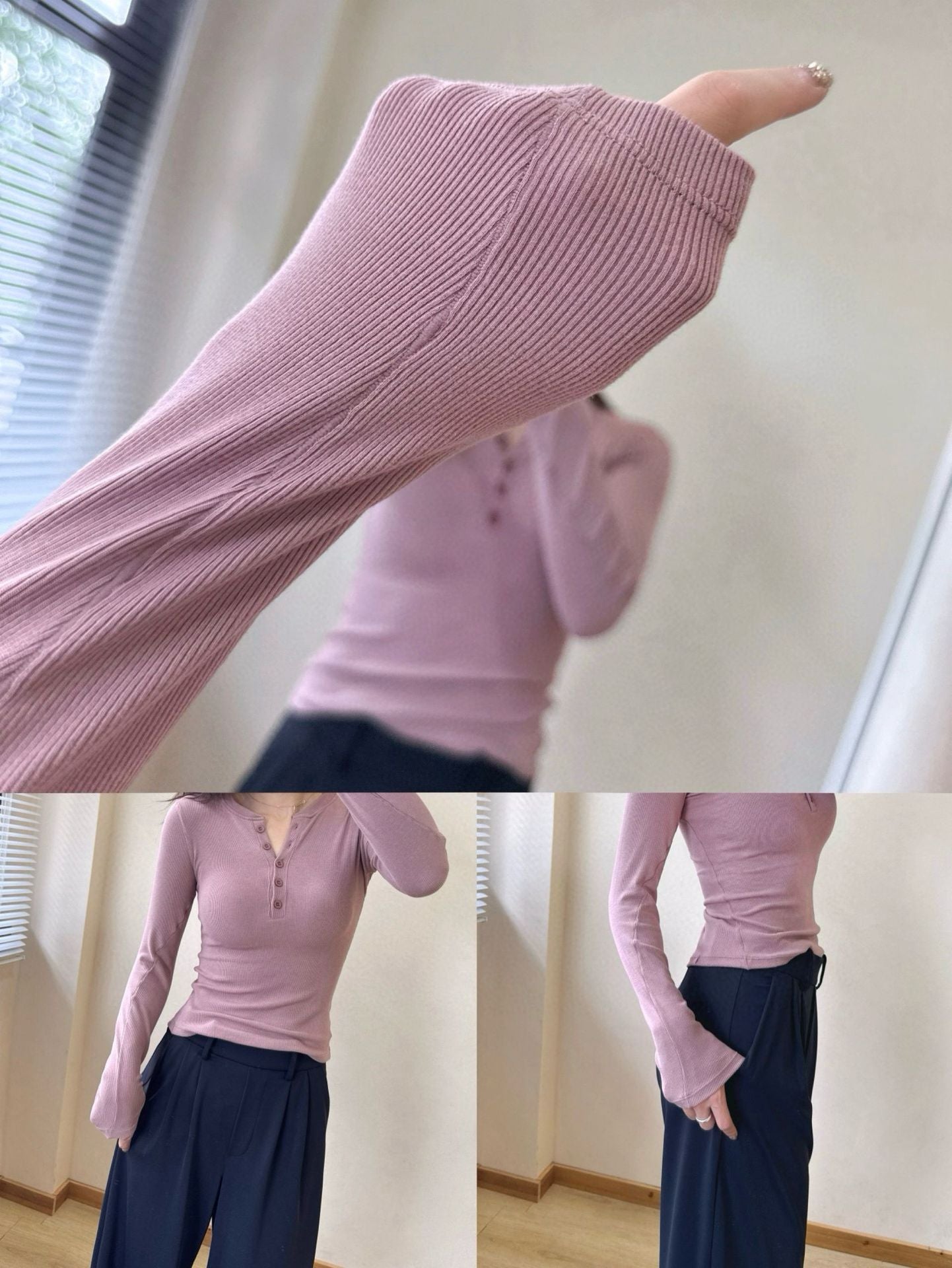 *lulu Same Style Hold Tight Modal Henley Shirt Slim Fit Yoga Fitness Sports Base Layer T Women's T-shirt