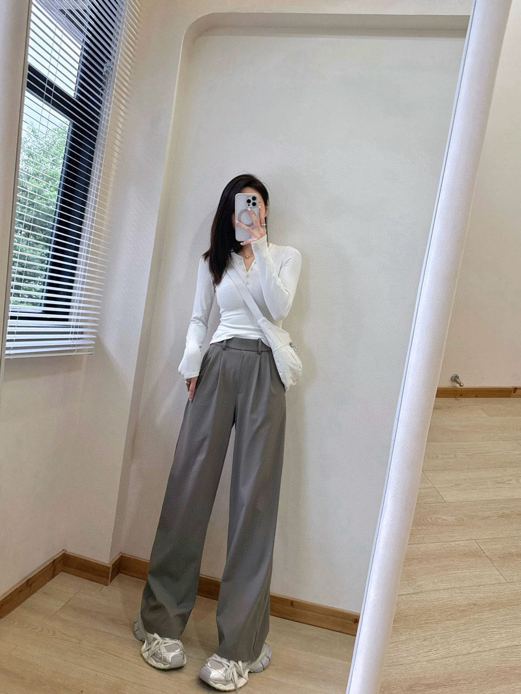 Daydrift Stretch Casual Trousers Draped Four-Way Stretch Elastic High Waist Lazy Loose Wide-Leg Pants for Women