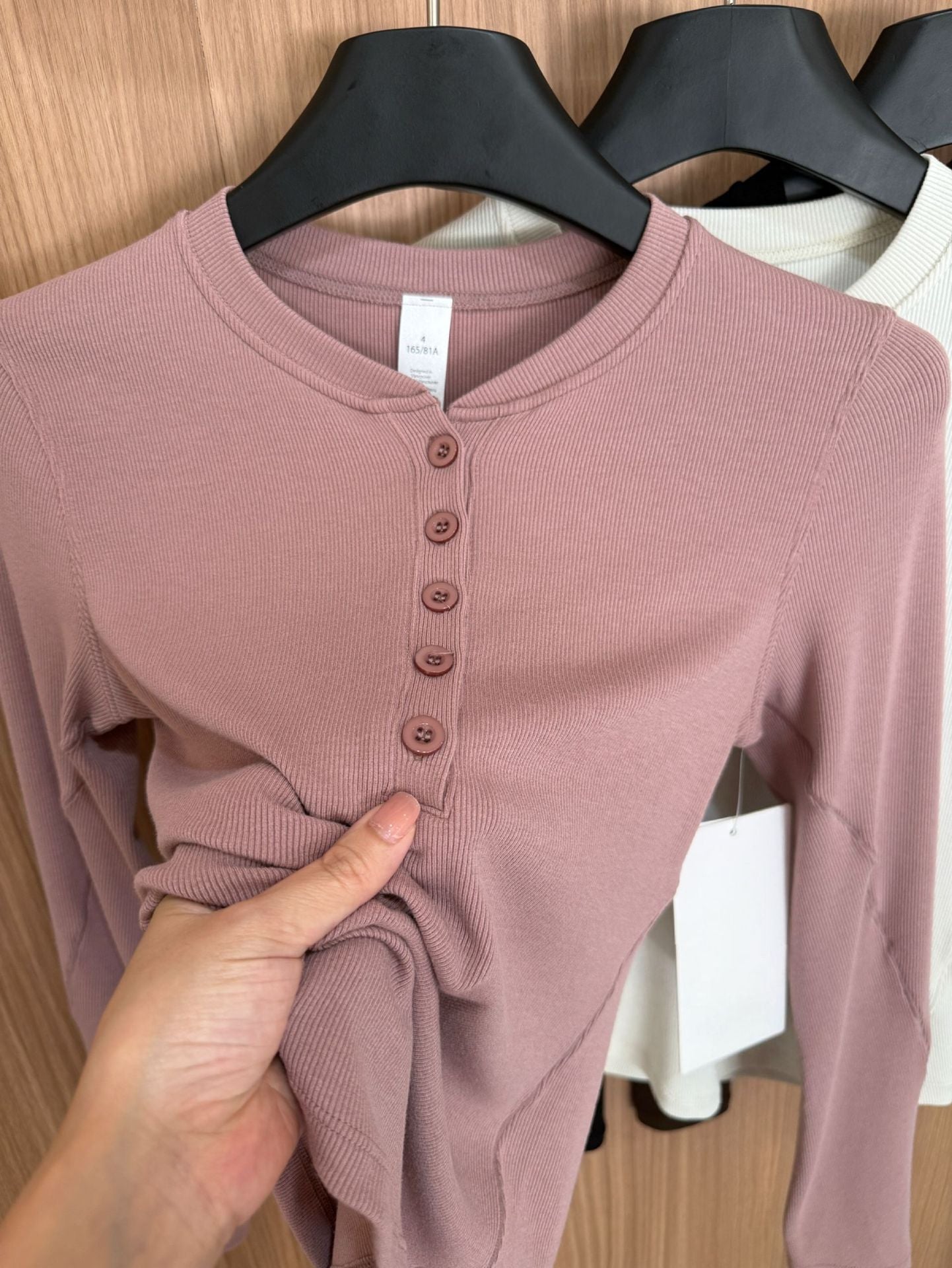 *lulu Same Style Hold Tight Modal Henley Shirt Slim Fit Yoga Fitness Sports Base Layer T Women's T-shirt