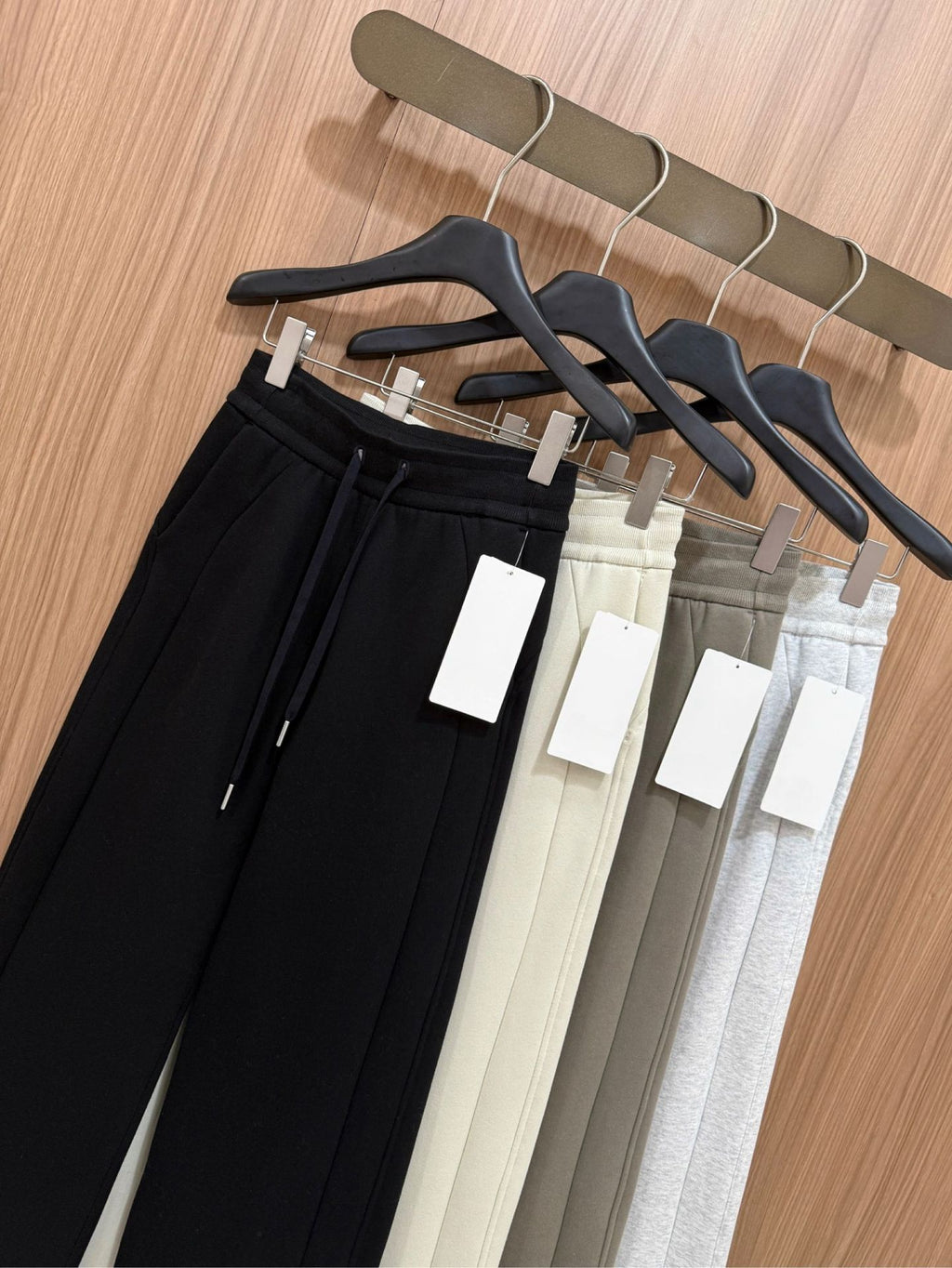 Scub Fleece-Lined High-Waisted Drawstring Wide-Leg Pants Warm Casual Versatile Slimming Autumn Winter Floor-Length Sweatpants 1266