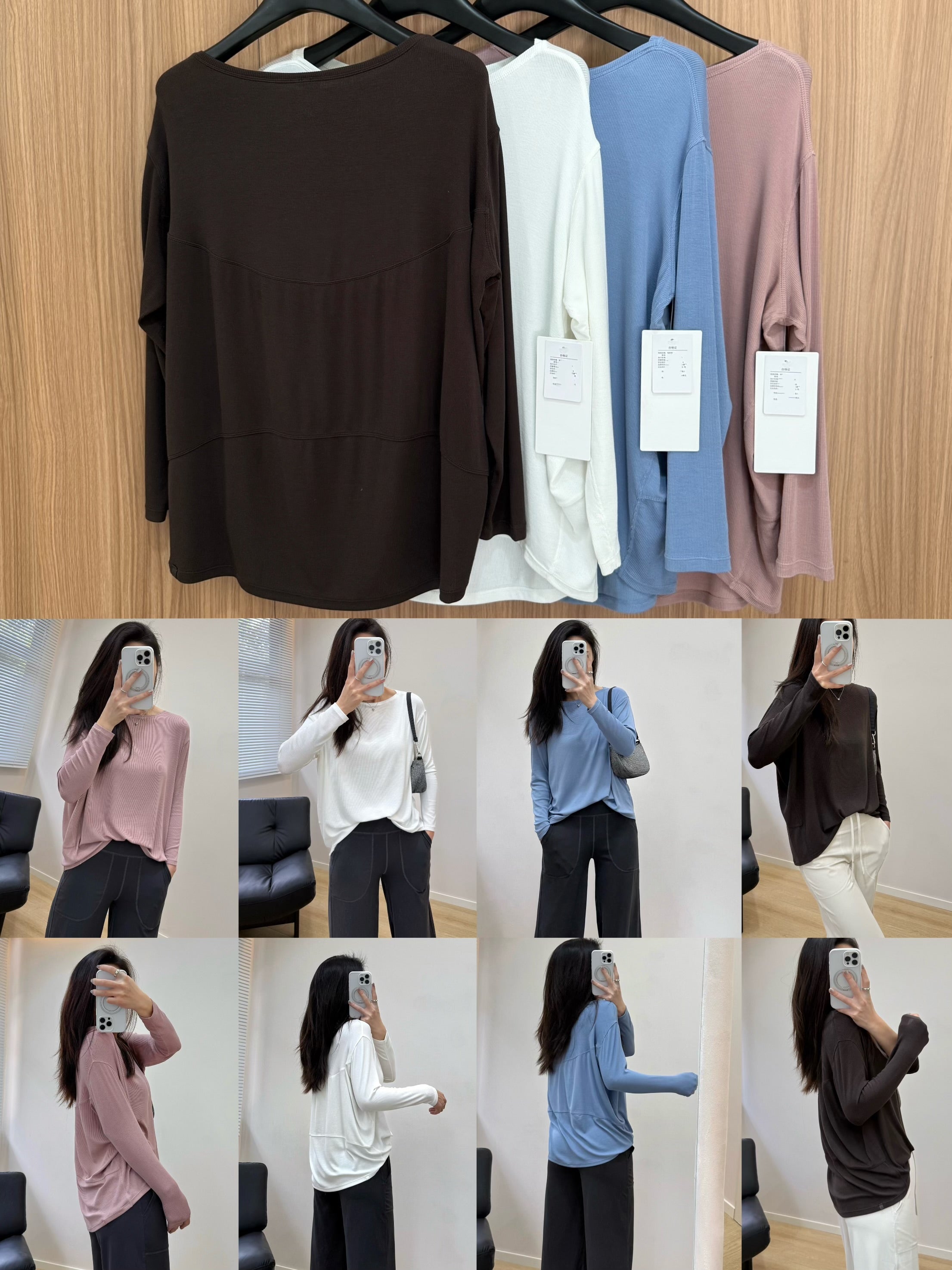 Women's Action Tencel Modal Soft Long Sleeve Breathable Activewear Yoga Running Casual Top Wearing