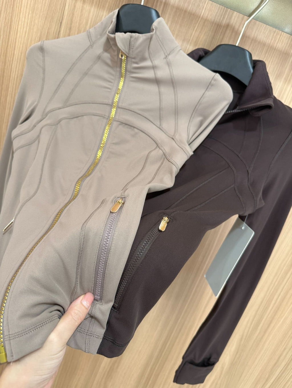 *define Gold Zipper Stand Collar Yoga Shirt lulu The same style slim-fit slimming sports fitness running jacket coat