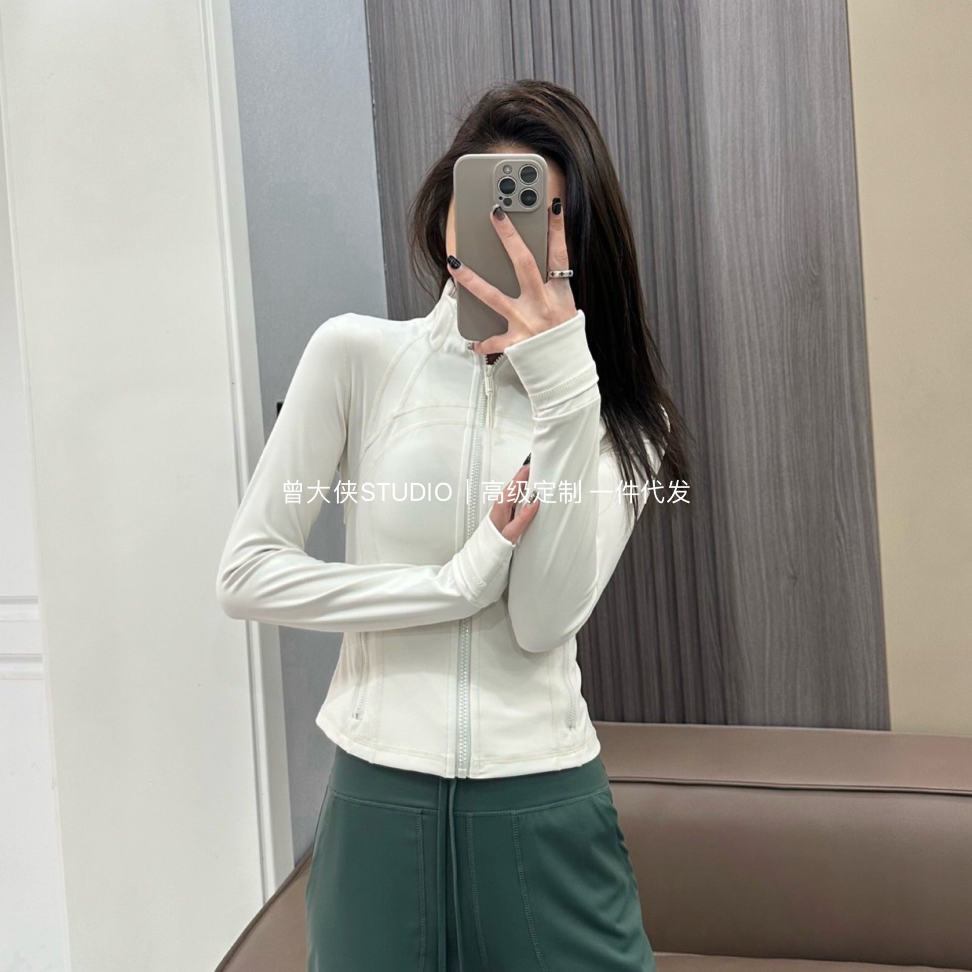 *Define Canada Short Style Cropped Yoga Sports Jacket Women's Slim Stand Collar Fitness Jacket Spring Women