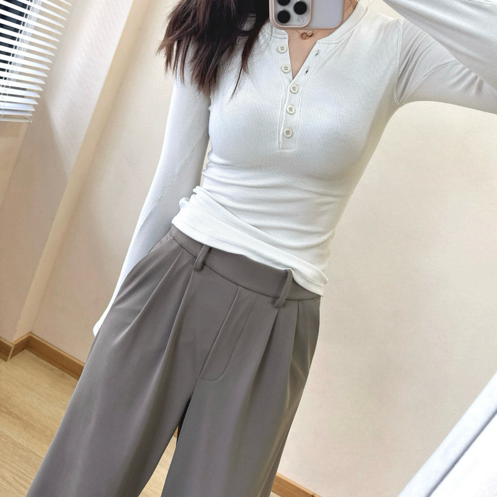 *lulu Same Style Hold Tight Modal Henley Shirt Slim Fit Yoga Fitness Sports Base Layer T Women's T-shirt