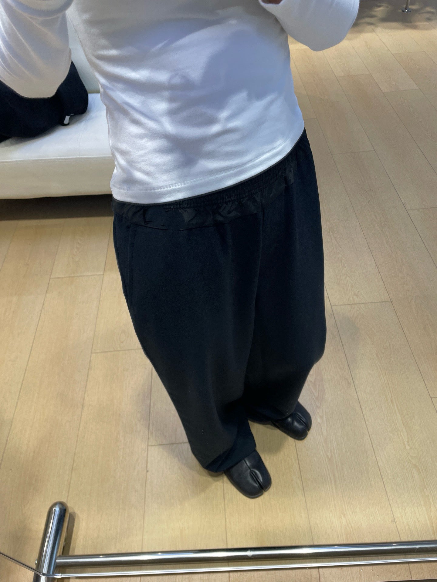 Women's High-Waist Stretchy Wide-Leg Pants Dark Blue Dark Grey S M L