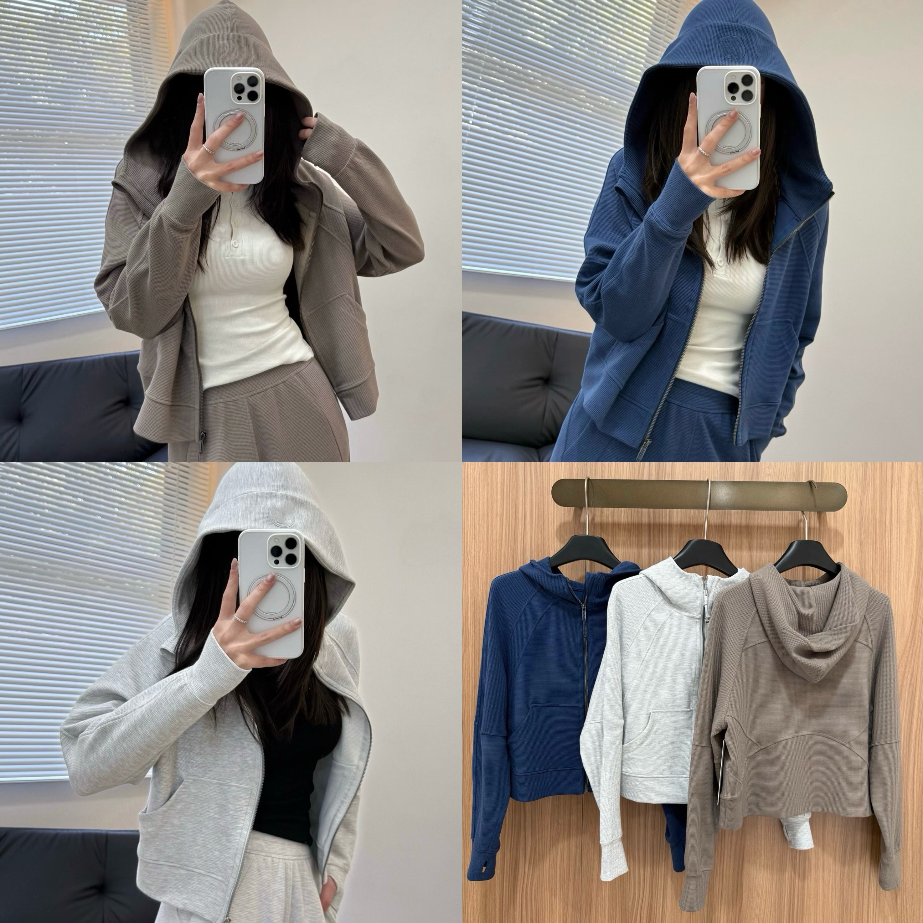 Women's Scu Waffle Texture Activewear Hoodie Pants Set Durable Casual All Seasons Athletic Breathable