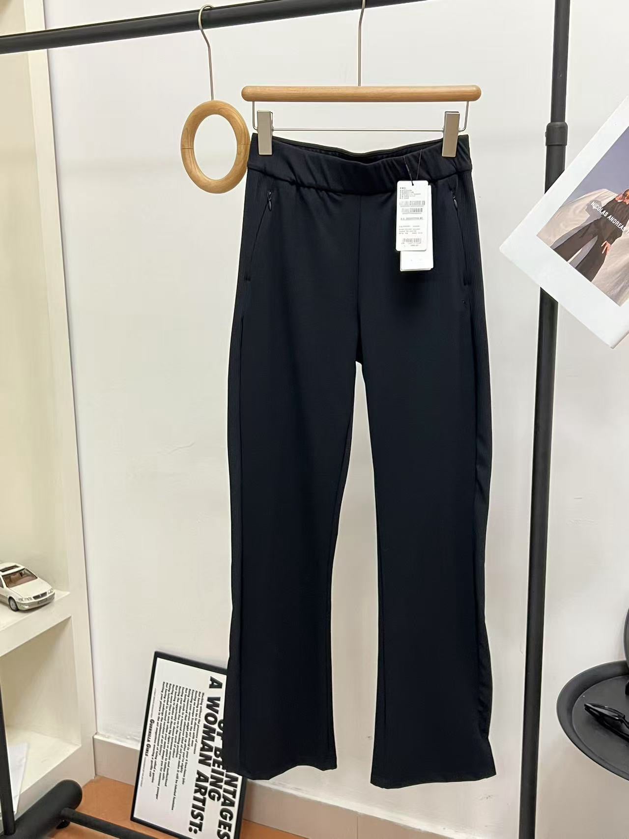 Women's Black High-Waist Stretchy Moisture-Wicking Activewear Pants