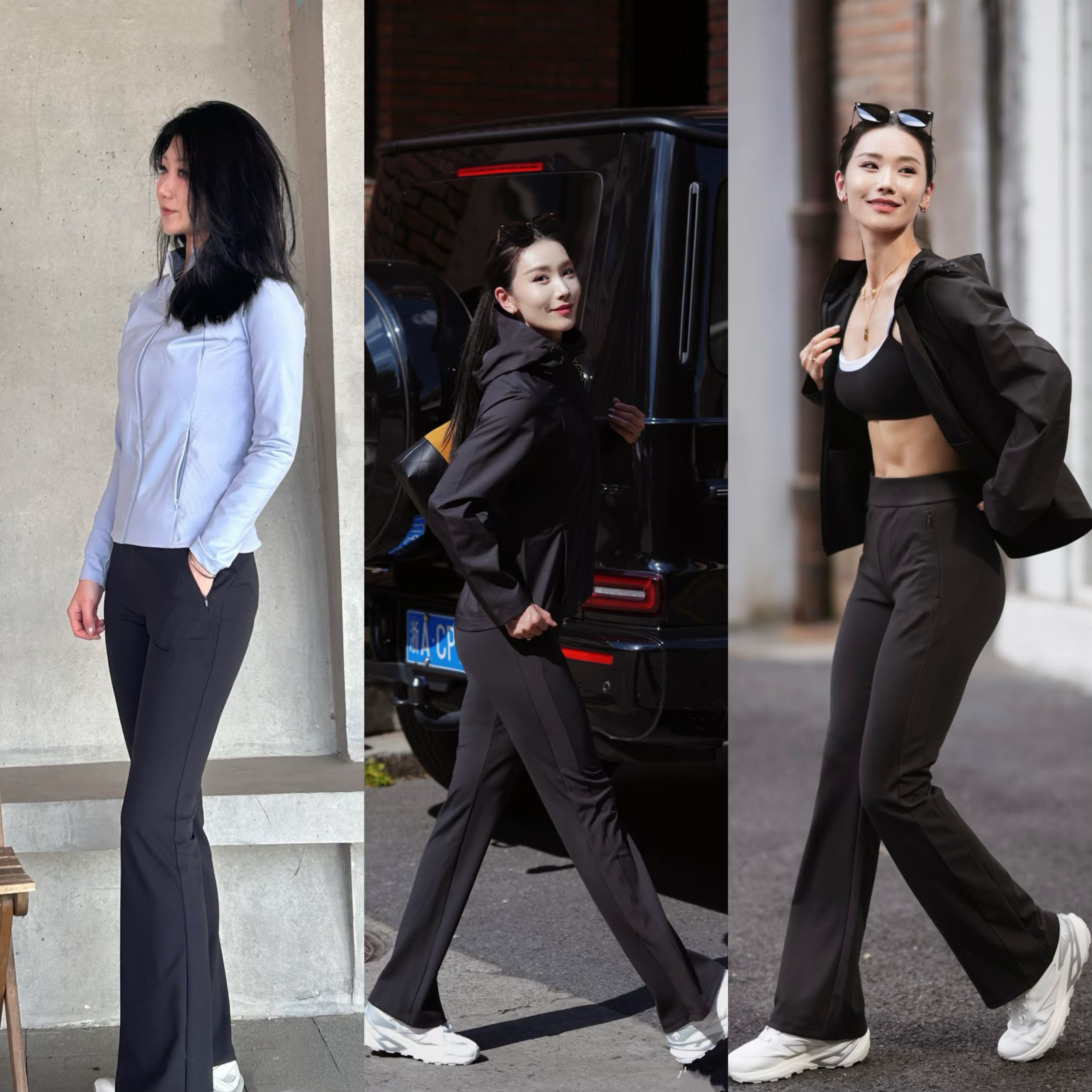 Women's Black High-Waist Stretchy Moisture-Wicking Activewear Pants