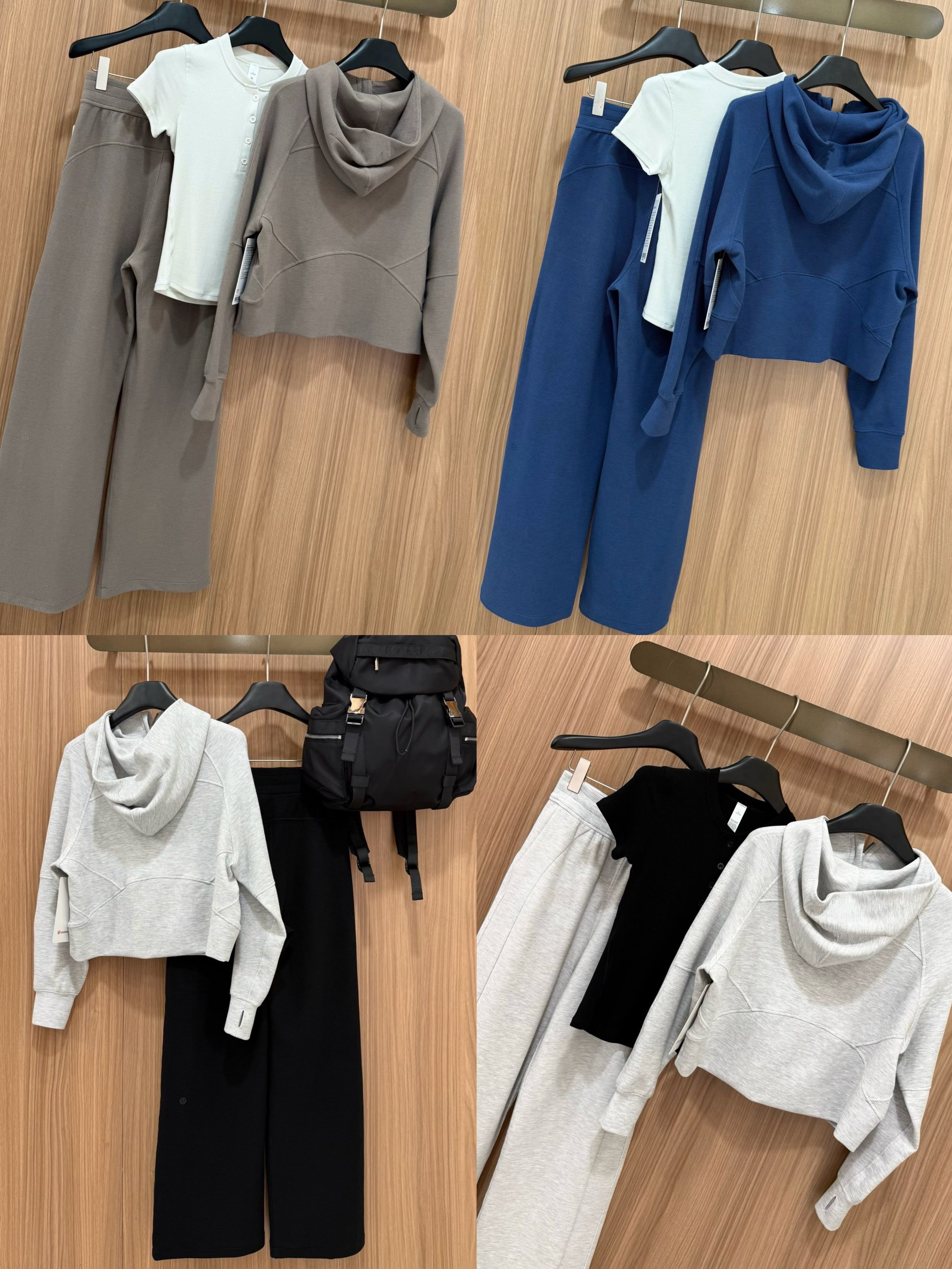 Women's Scu Waffle Texture Activewear Hoodie Pants Set Durable Casual All Seasons Athletic Breathable