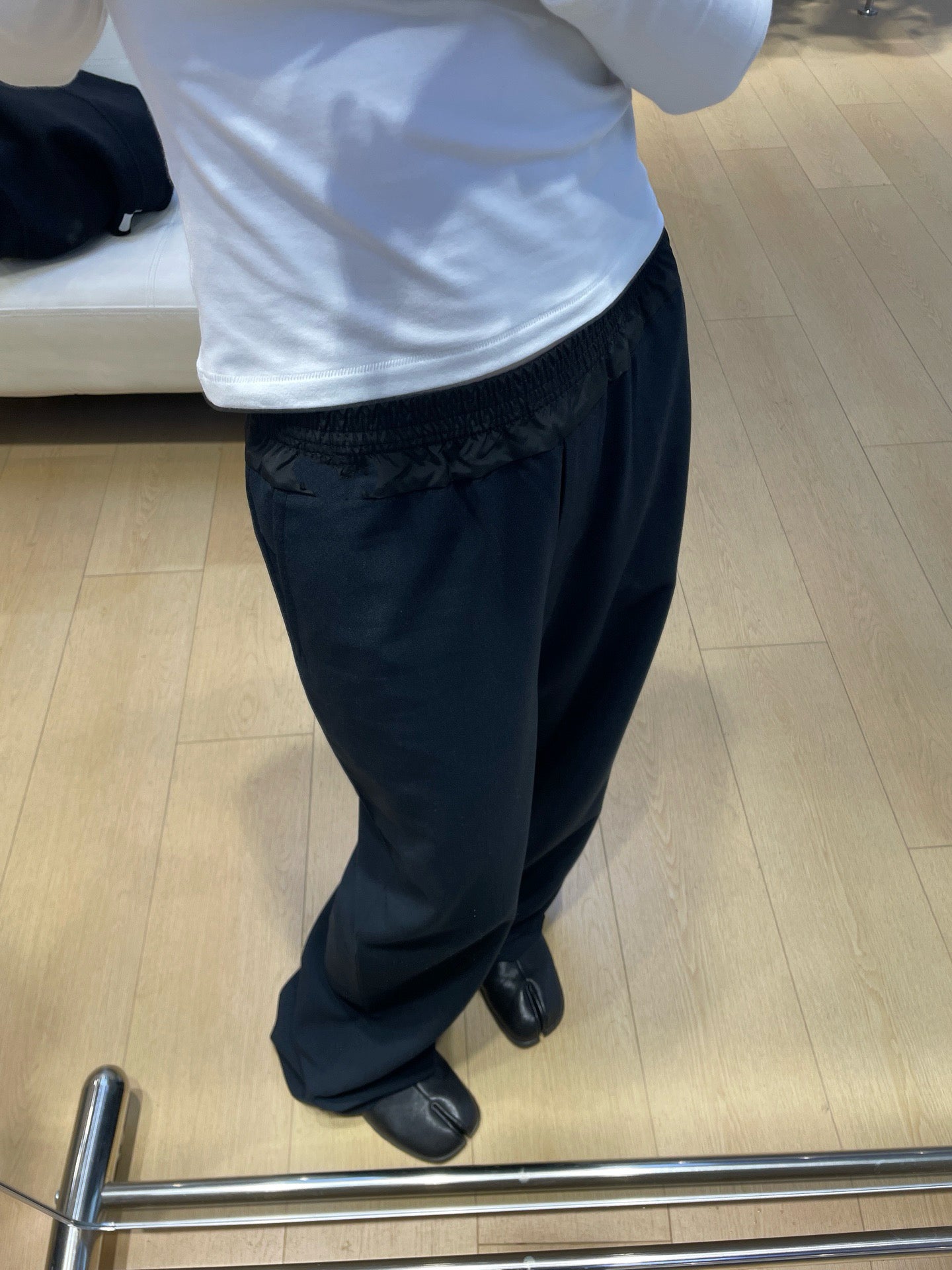 Women's High-Waist Stretchy Wide-Leg Pants Dark Blue Dark Grey S M L