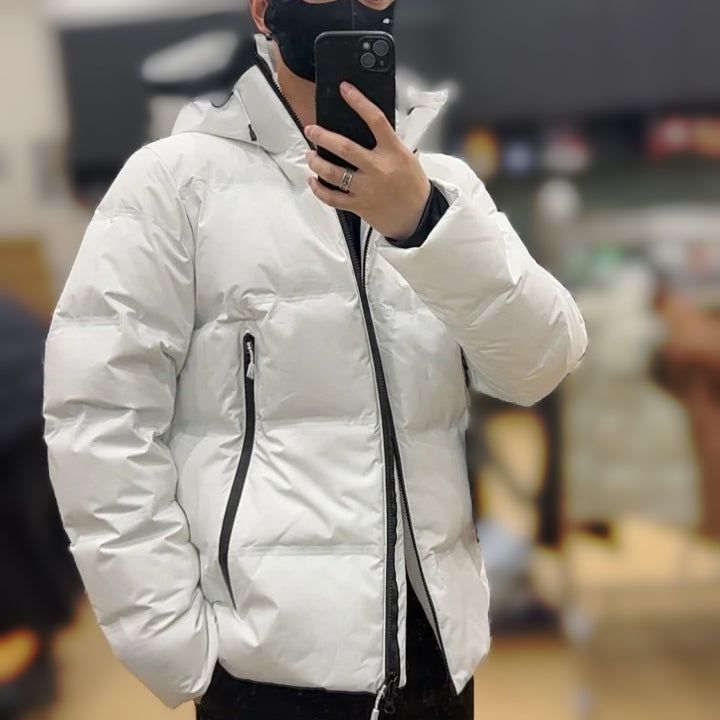 Flix and Ponyo Men's/Women's Waterproof Hooded Duck Down Puffer Jacket for Winter Outdoor Sports Unisex