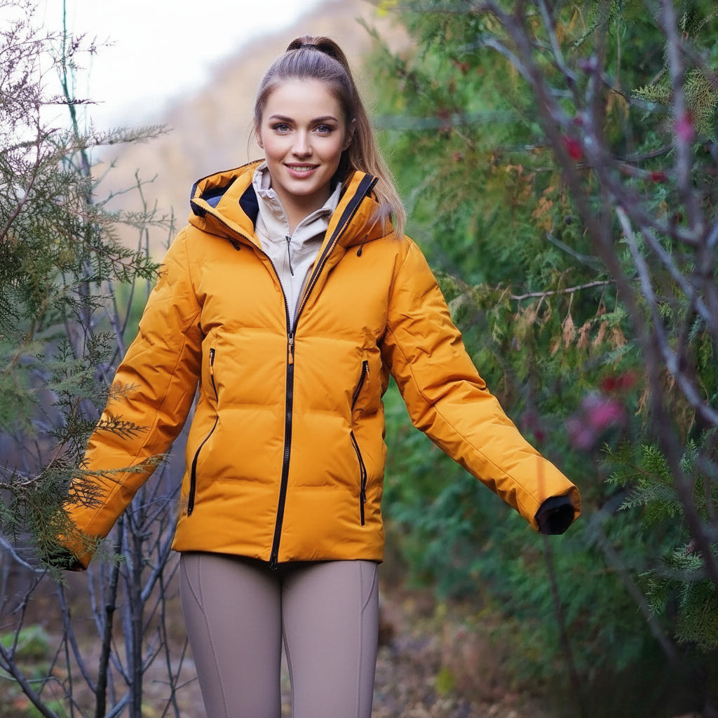 Flix and Ponyo Men's/Women's Waterproof Hooded Duck Down Puffer Jacket for Winter Outdoor Sports Unisex