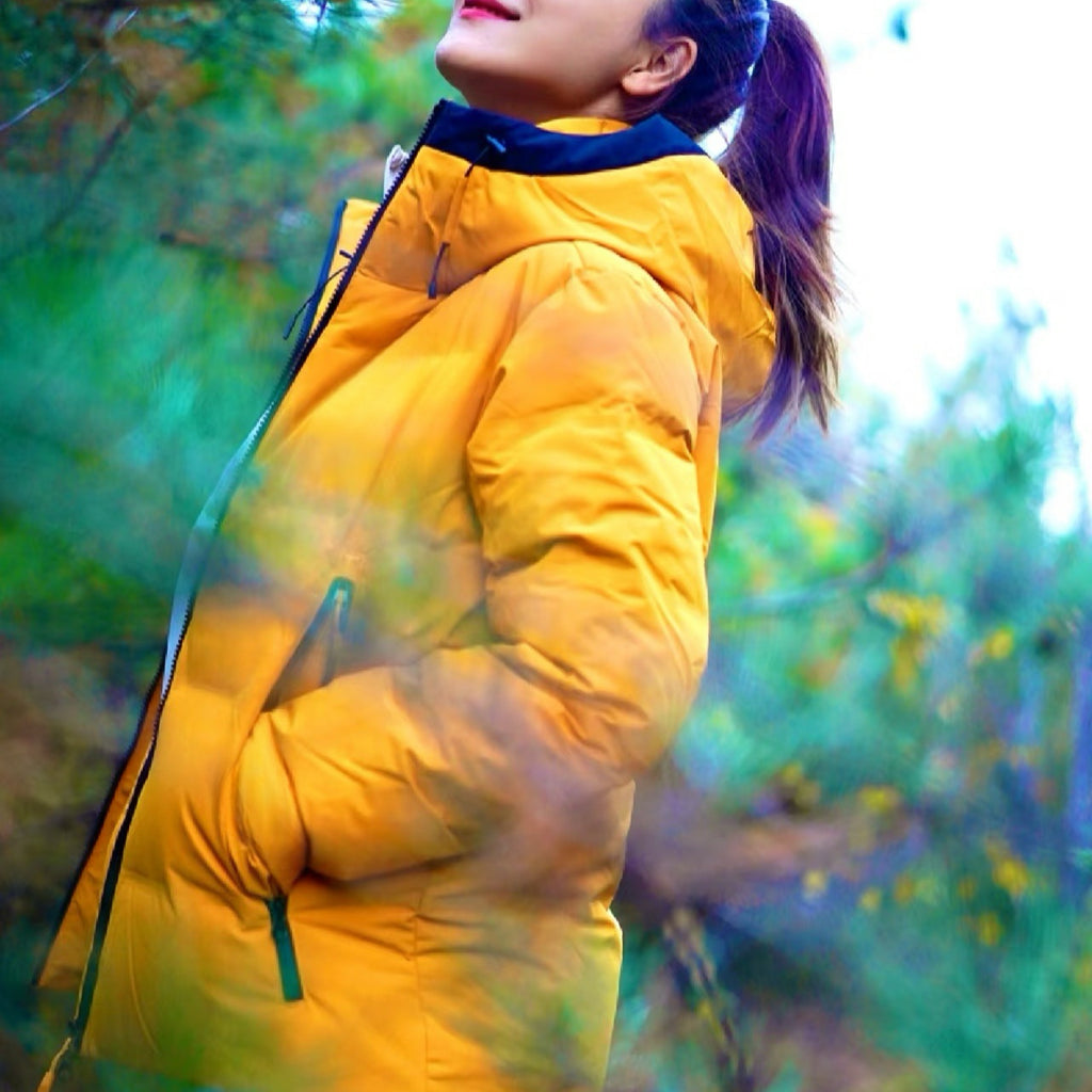 Flix and Ponyo Men's/Women's Waterproof Hooded Duck Down Puffer Jacket for Winter Outdoor Sports Unisex