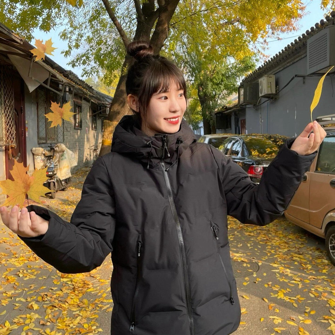 Flix and Ponyo Men's/Women's Waterproof Hooded Duck Down Puffer Jacket for Winter Outdoor Sports Unisex